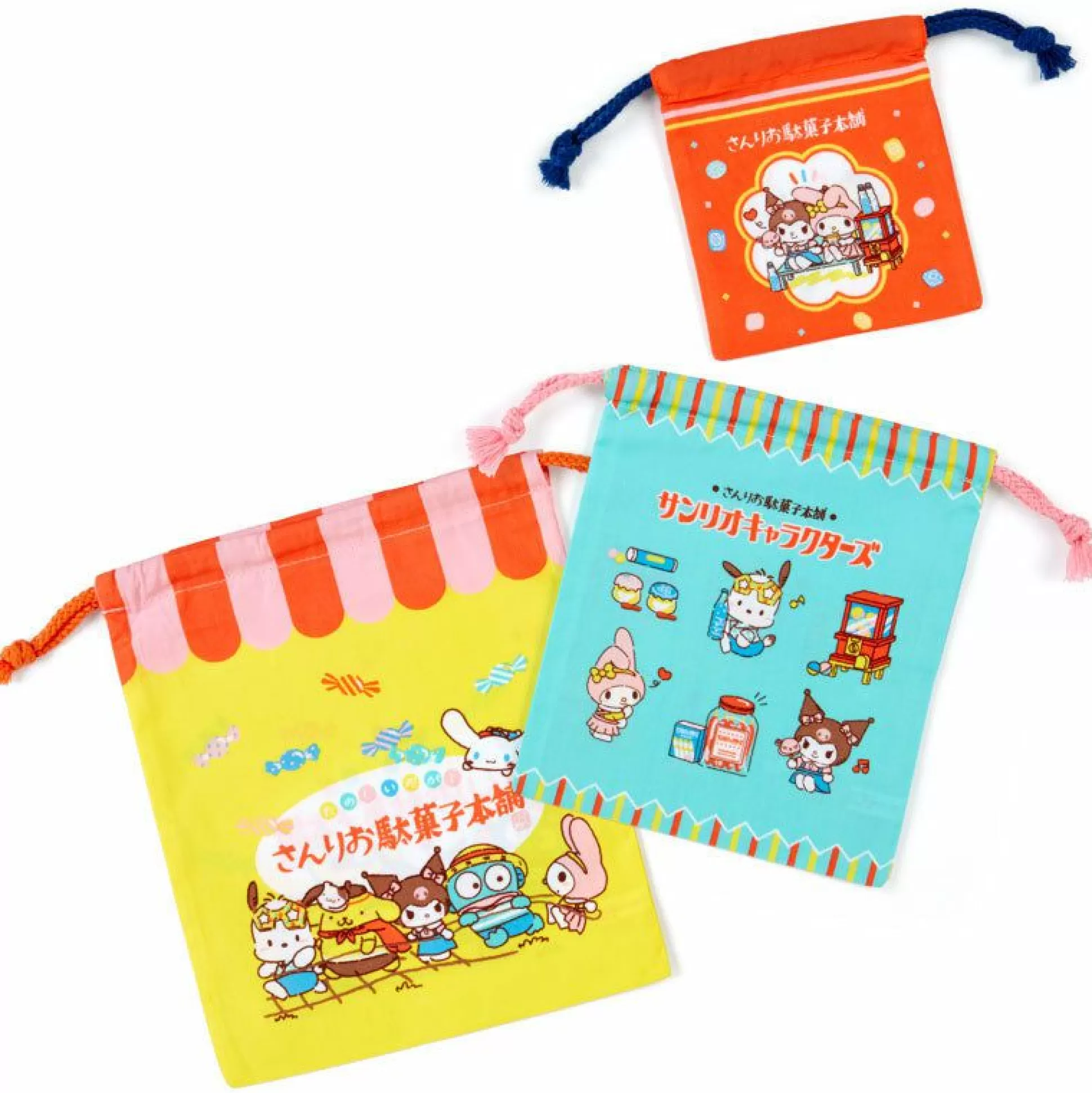 Characters Drawstring Bag Set (Dagashi Honpo Series)^Japan Original Cheap