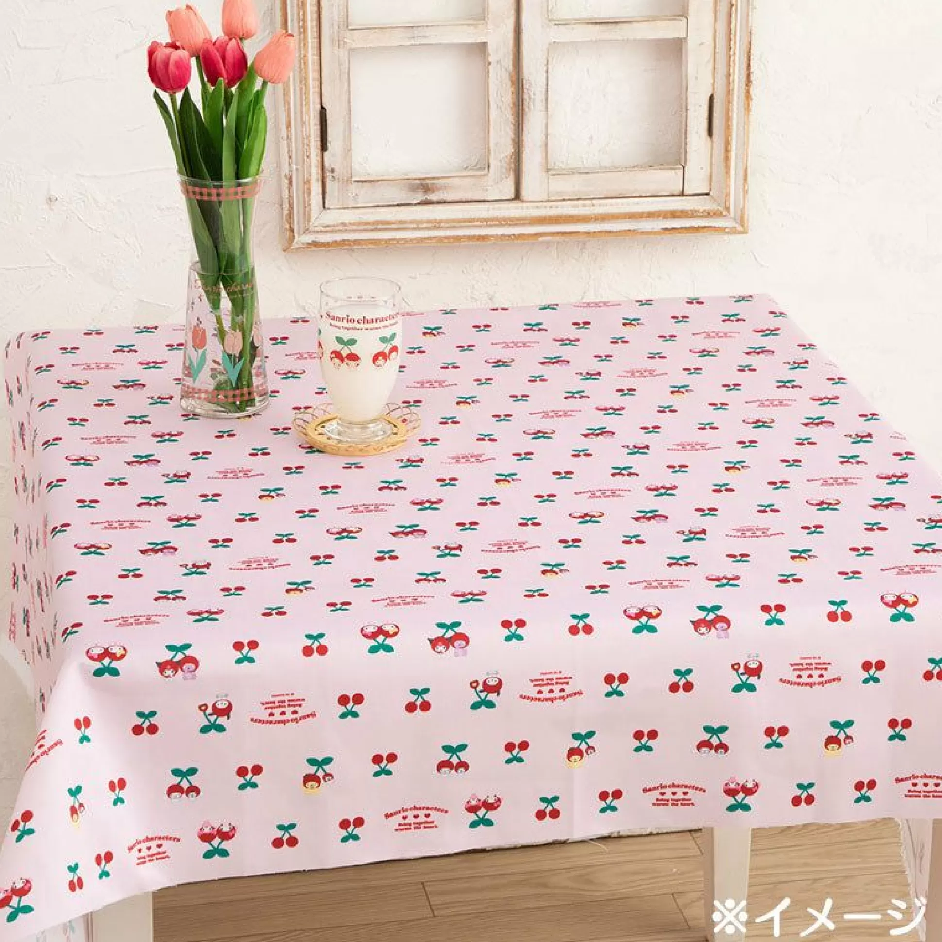 Characters Kitchen Tablecloth (Spring Cherry & Tulip Series)^Japan Original Best