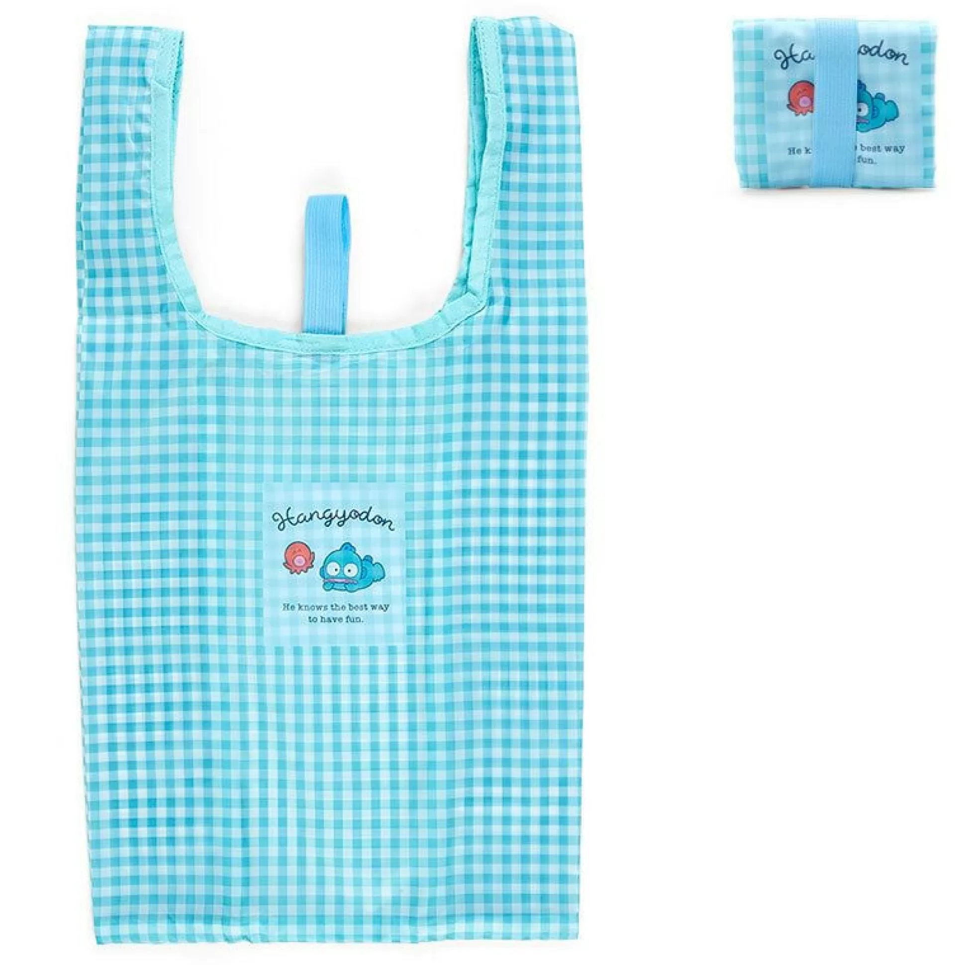 Hangyodon Gingham Reusable Tote Bag^Japan Original Clearance