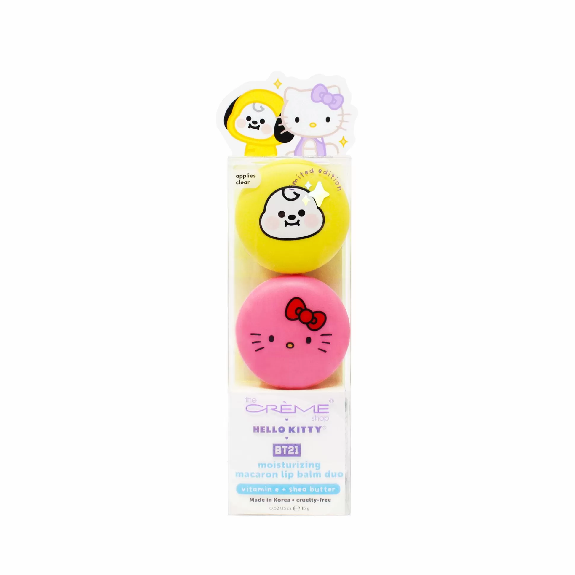 Hello Kitty & Bt21 Chimmy Moisturizing Macaron Lip Balm Duo^The Crème Shop New