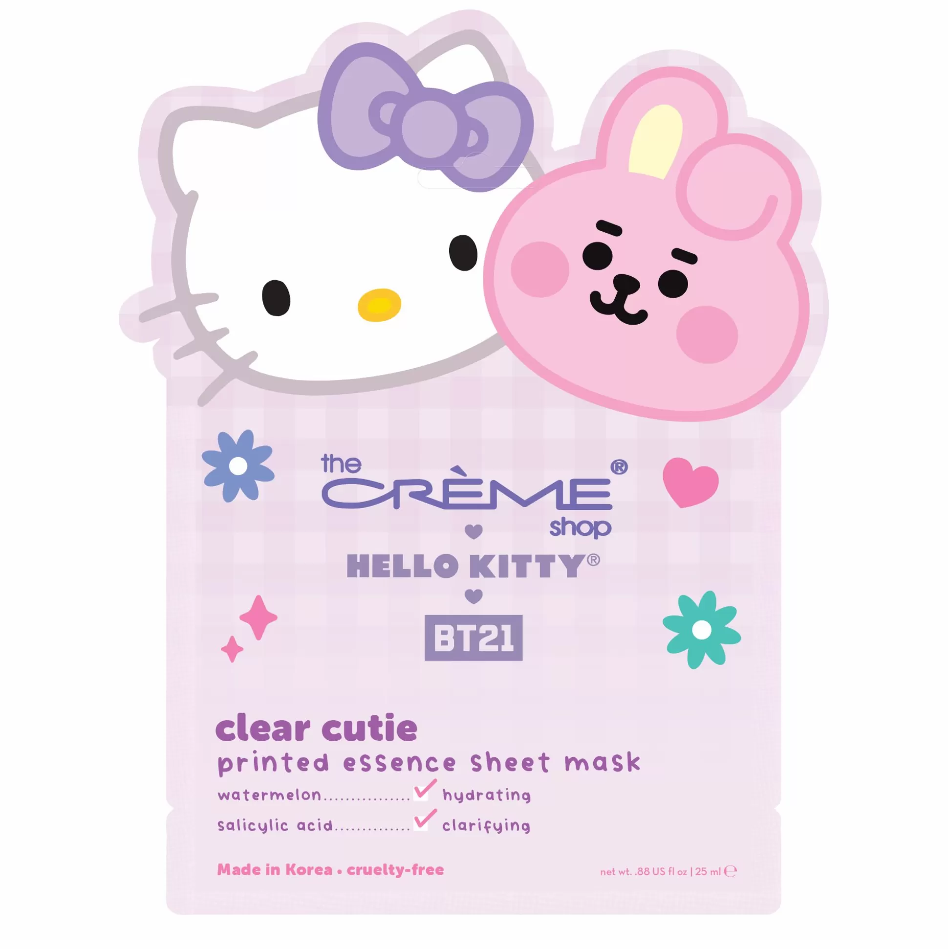 Hello Kitty & Bt21 Clear Cutie Printed Essence Sheet Mask^The Crème Shop Outlet