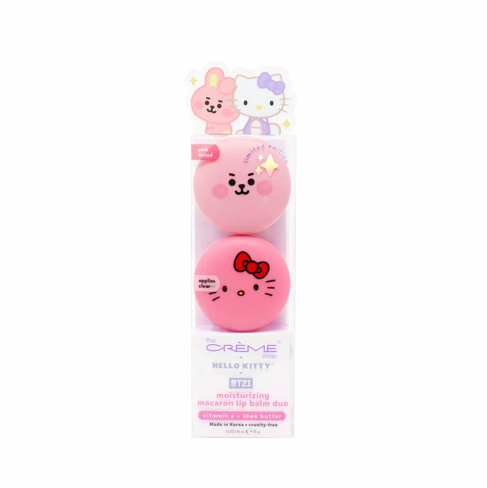 Hello Kitty & Bt21 Cooky Moisturizing Macaron Lip Balm Duo^The Crème Shop Cheap