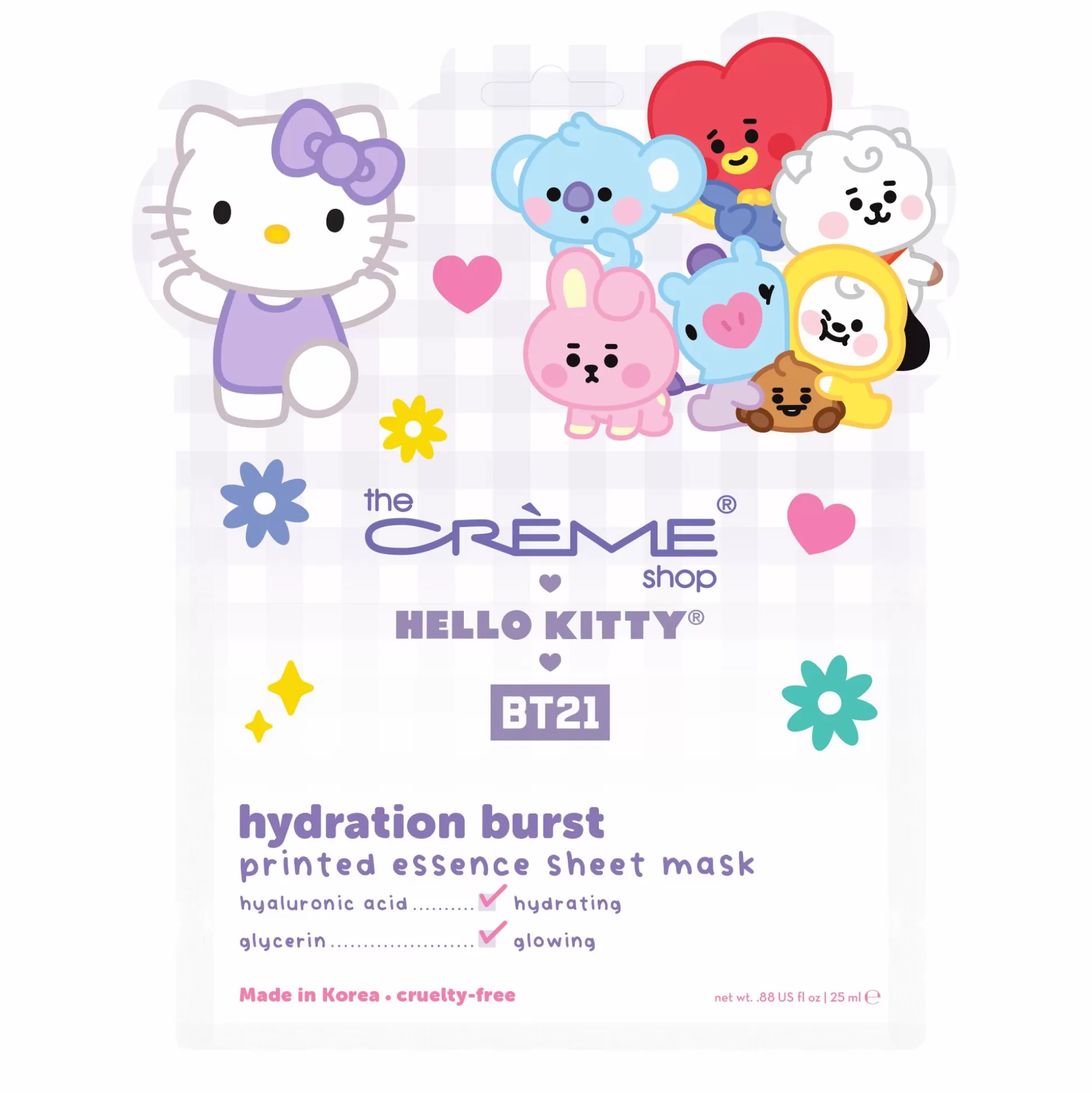 Hello Kitty & Bt21 Hydration Burst Printed Essence Sheet Mask^The Crème Shop Shop