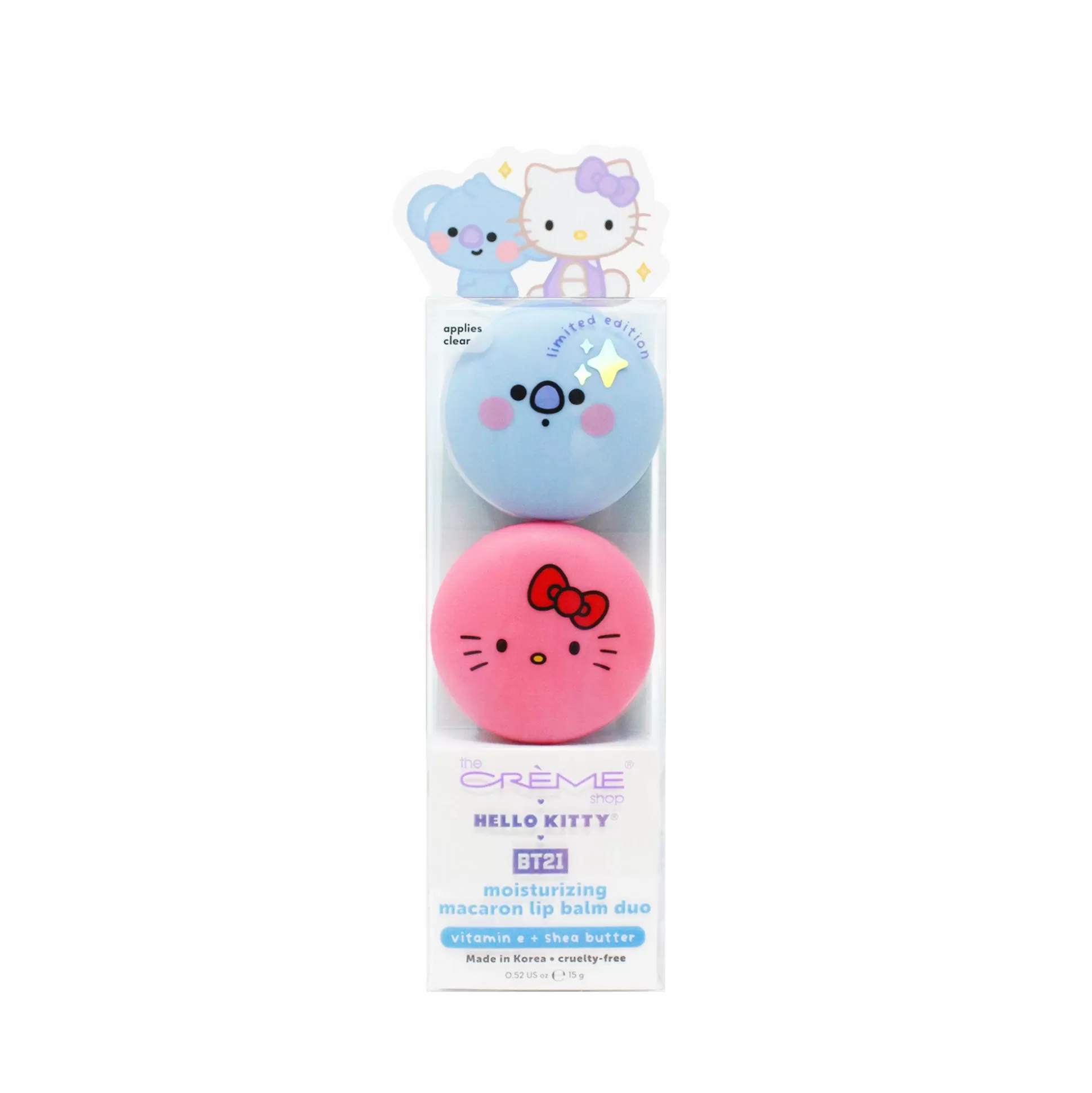 Hello Kitty & Bt21 Koya Moisturizing Macaron Lip Balm Duo^The Crème Shop Online