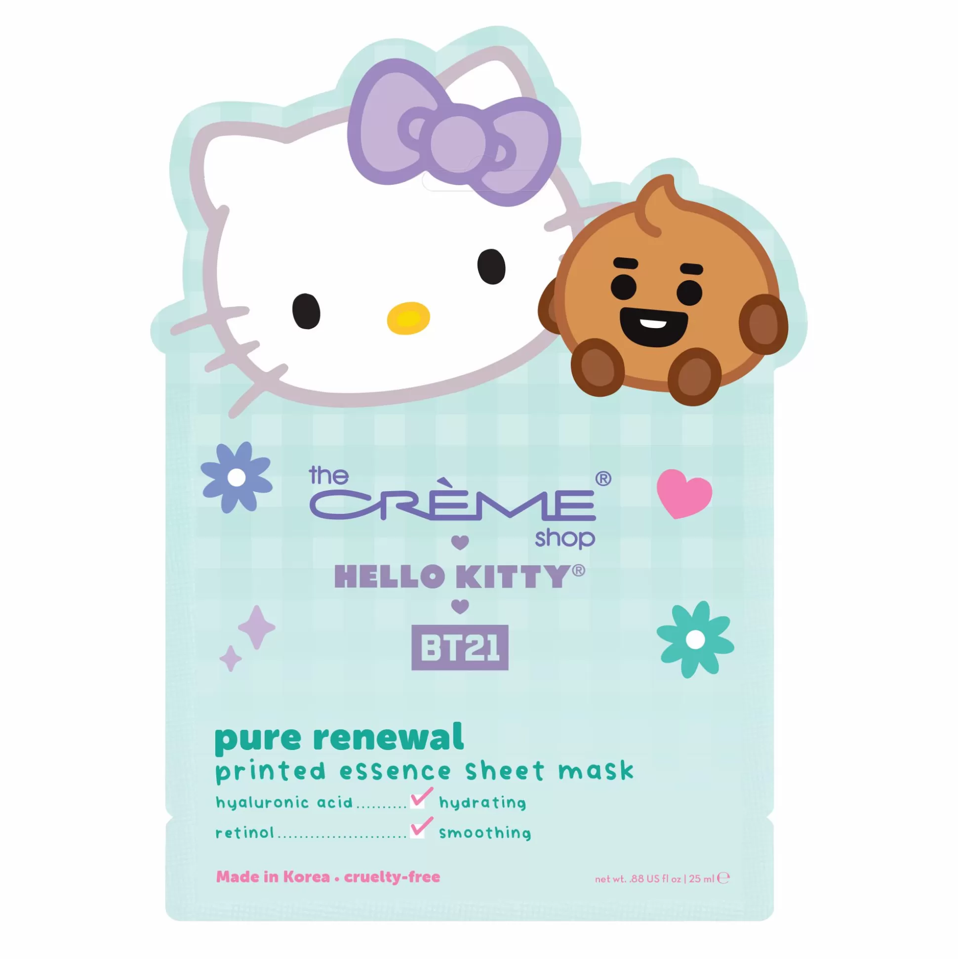 Hello Kitty & Bt21 Pure Renewal Printed Essence Sheet Mask^The Crème Shop Fashion