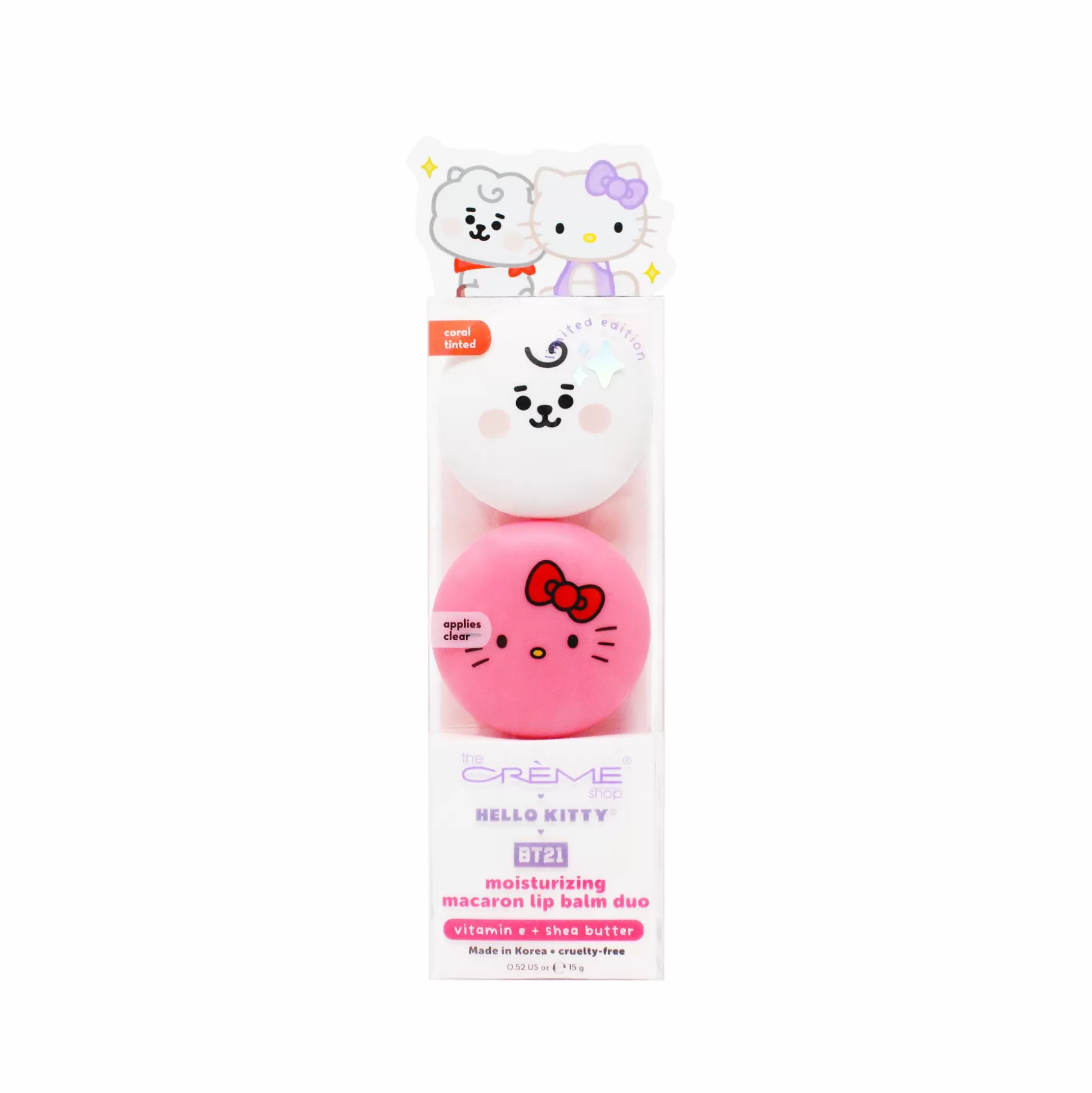 Hello Kitty & Bt21 Rj Moisturizing Macaron Lip Balm Duo^The Crème Shop Clearance