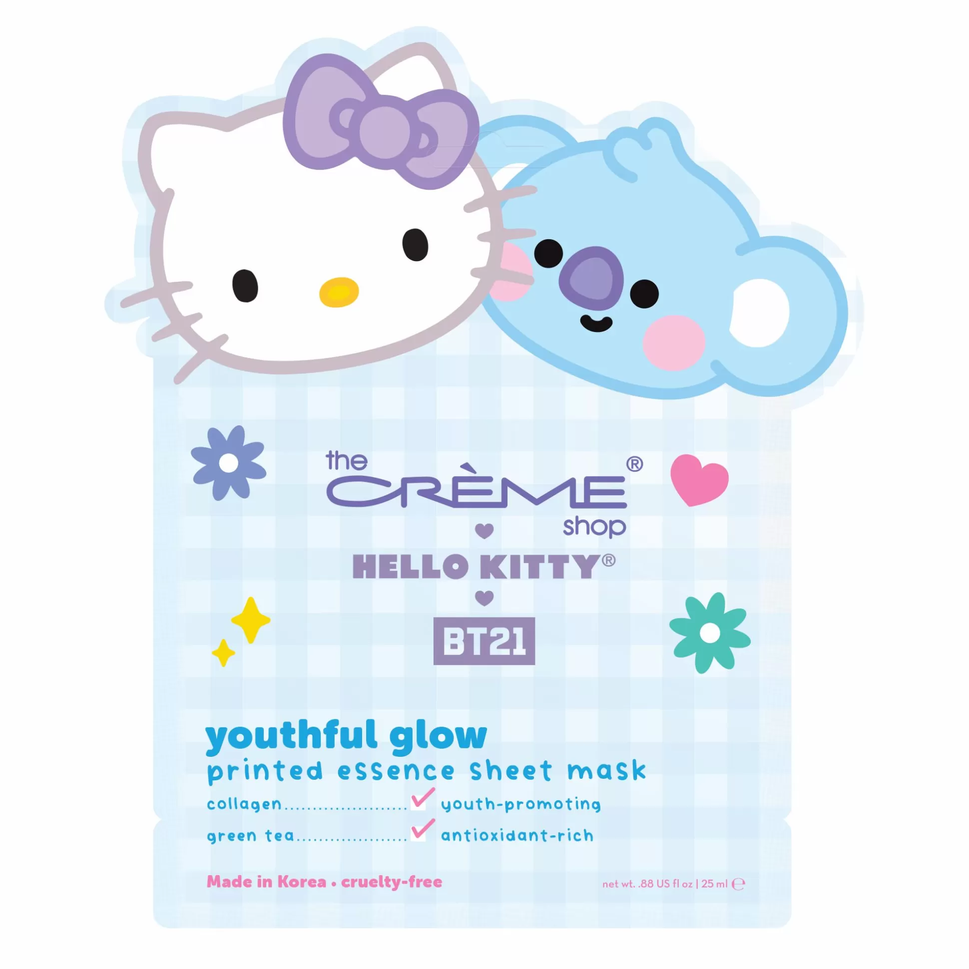 Hello Kitty & Bt21 Youthful Glow Printed Essence Sheet Mask^The Crème Shop Clearance