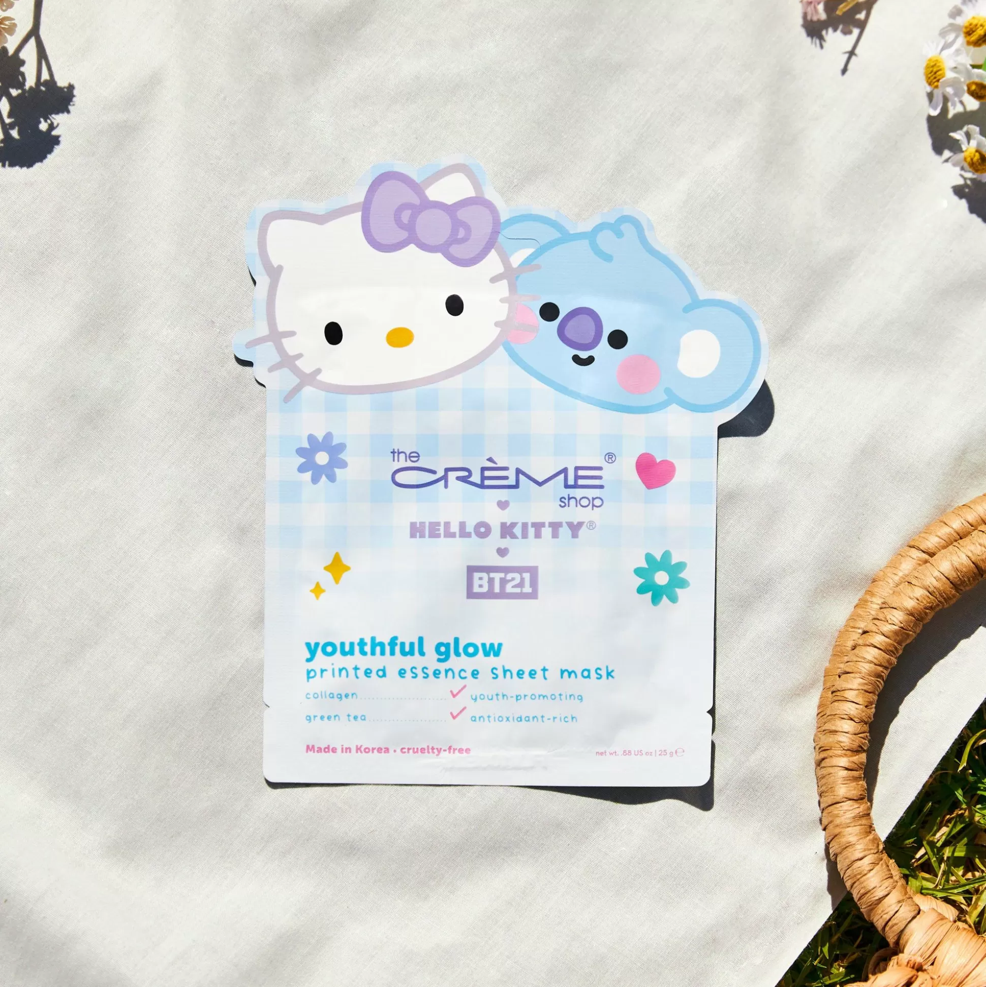 Hello Kitty & Bt21 Youthful Glow Printed Essence Sheet Mask^The Crème Shop Clearance