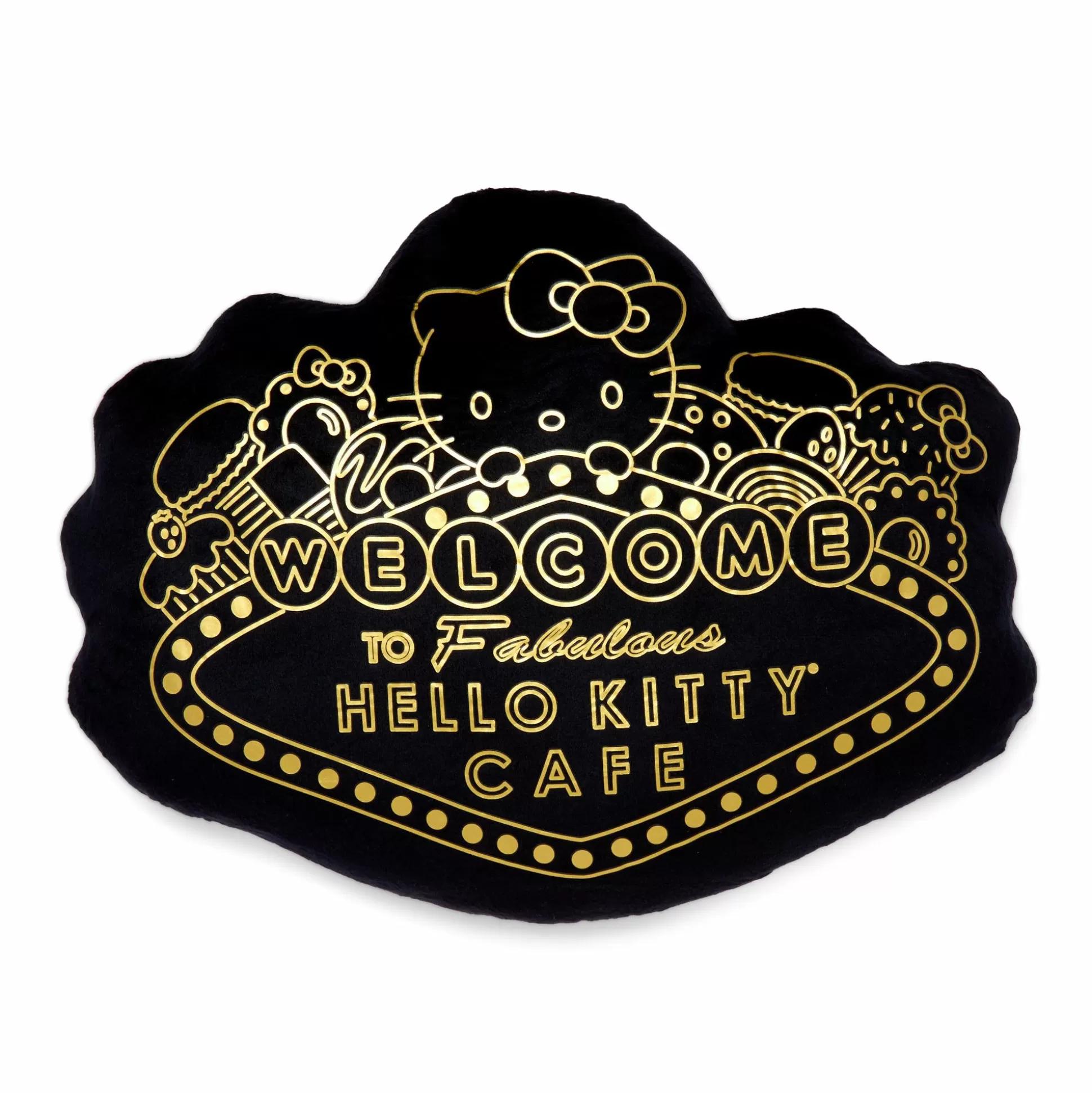 Hello Kitty Cafe Las Vegas Throw Pillow (Black)^JACK NADEL Sale