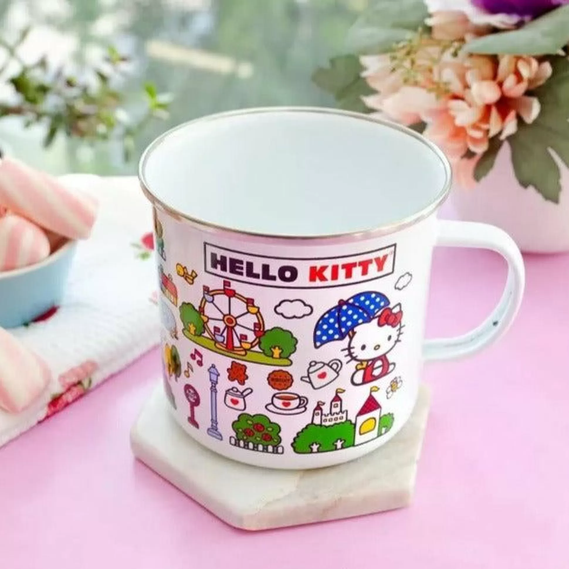 Hello Kitty Enamel Camper Coffee Mug^Silver Buffalo LLC Flash Sale