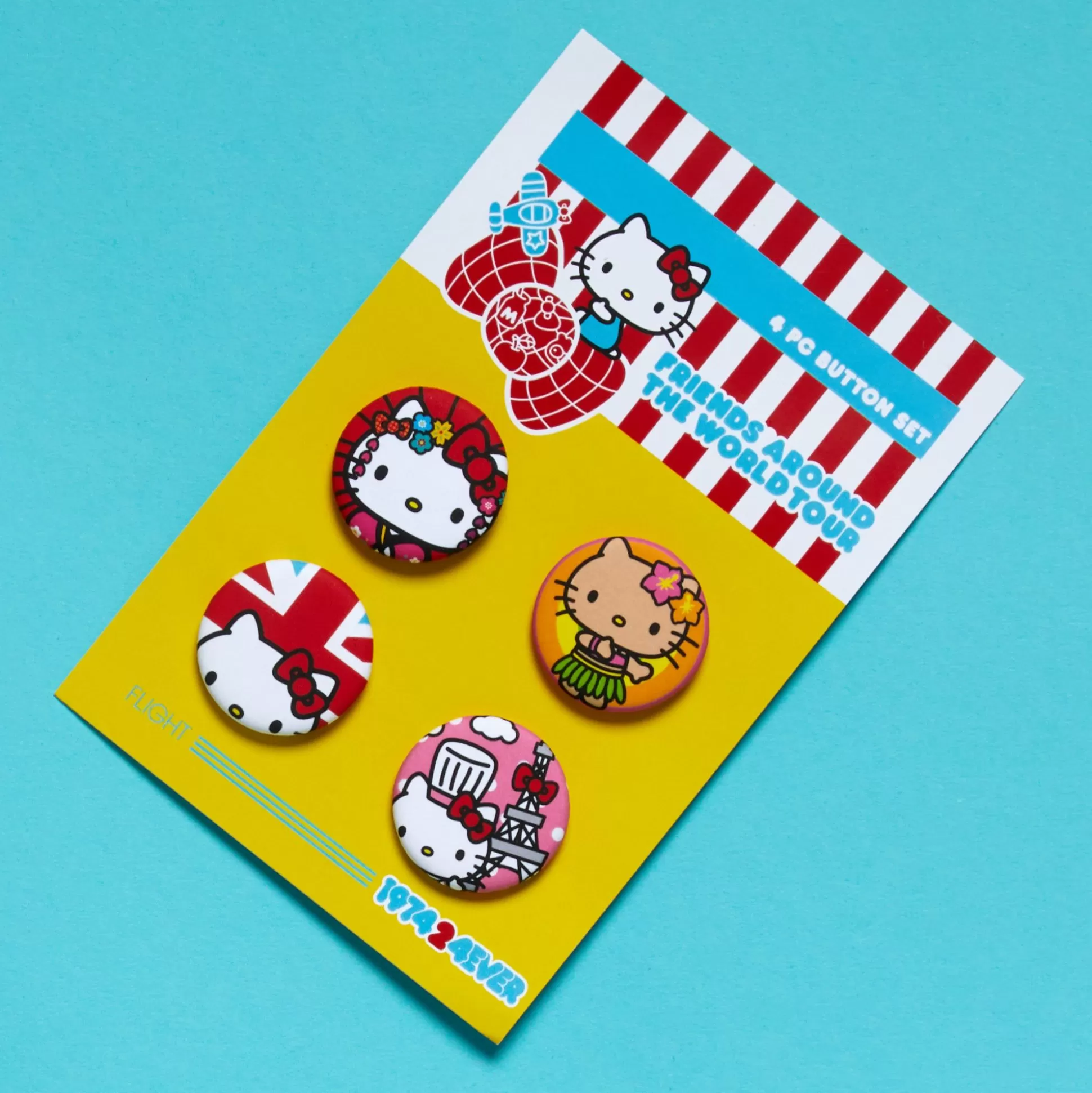Hello Kitty Friends Around The World Tour Button Set (Places)^JACK NADEL Hot