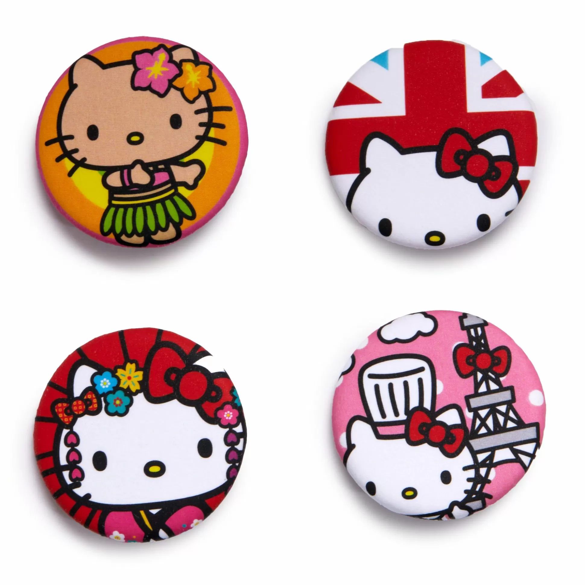 Hello Kitty Friends Around The World Tour Button Set (Places)^JACK NADEL Hot