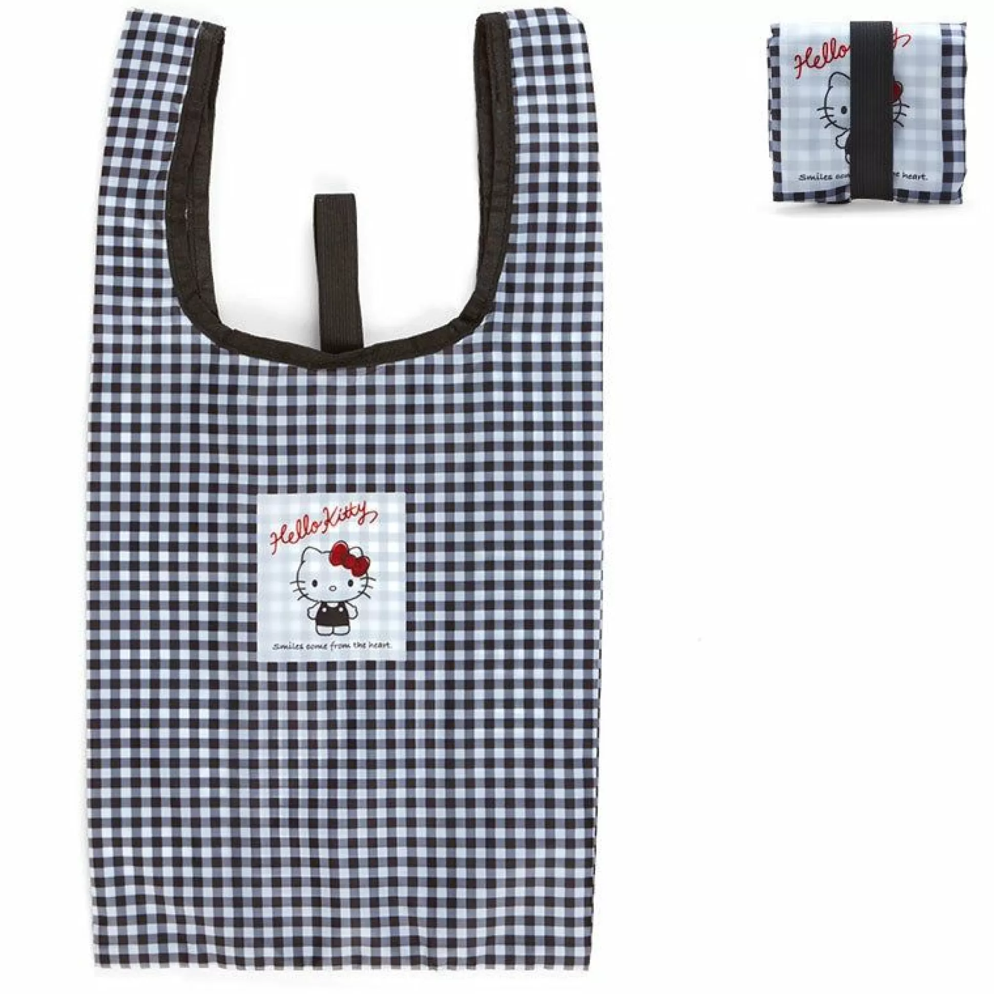 Hello Kitty Gingham Reusable Tote Bag^Japan Original Sale