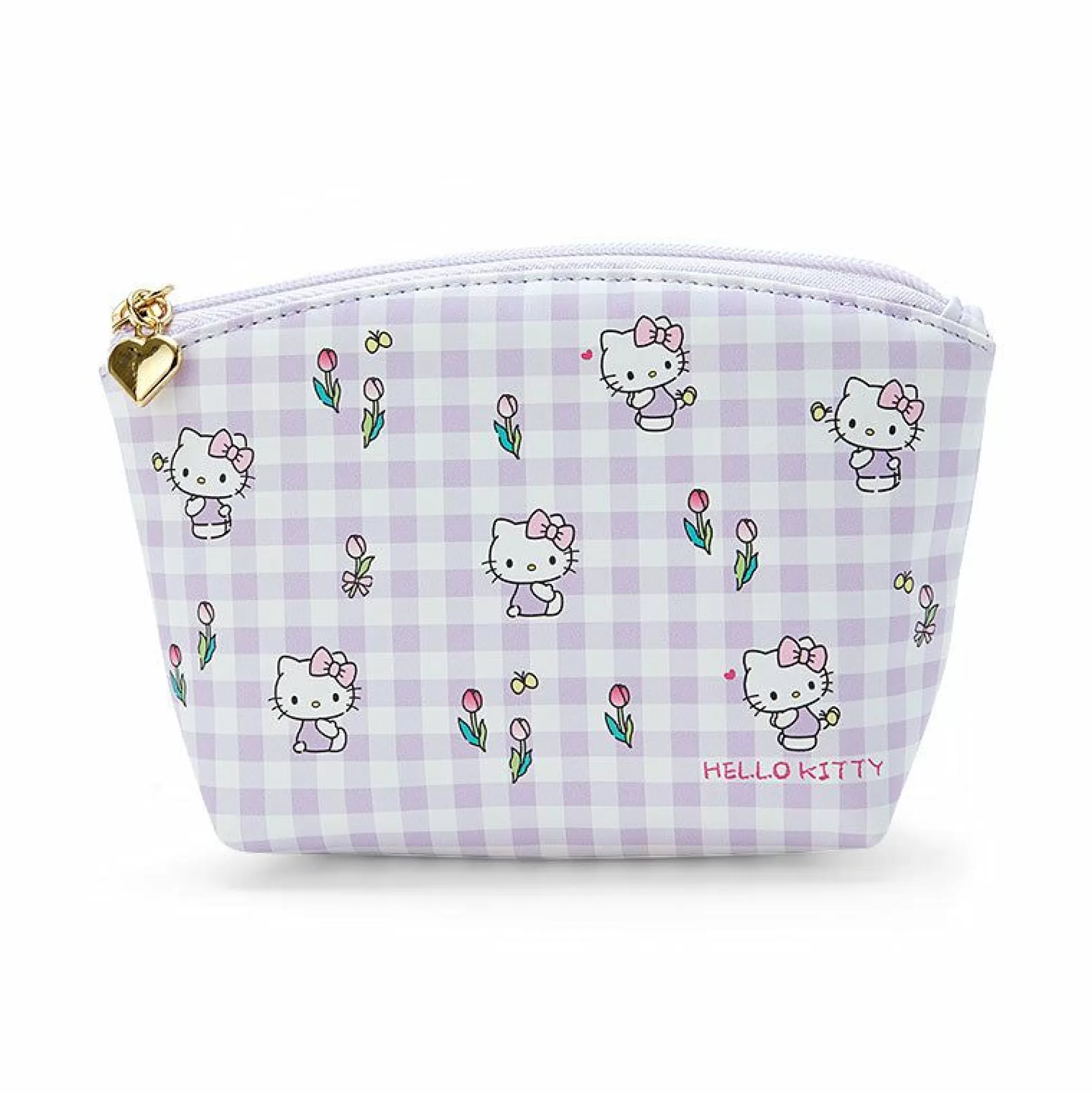 Hello Kitty Gingham Zipper Pouch^Japan Original Sale