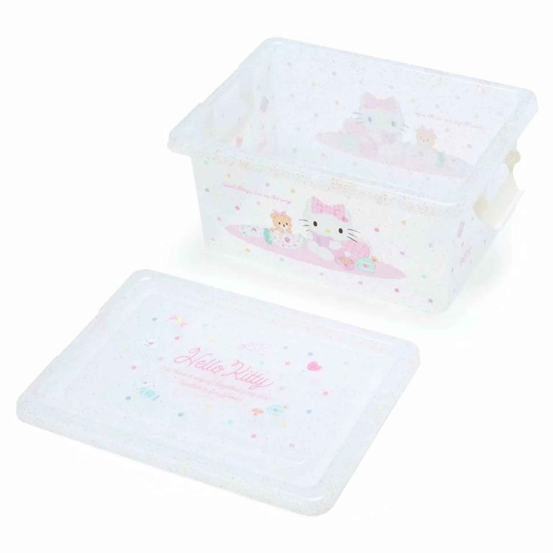 Hello Kitty Glitter Snap Storage Box^Japan Original Outlet