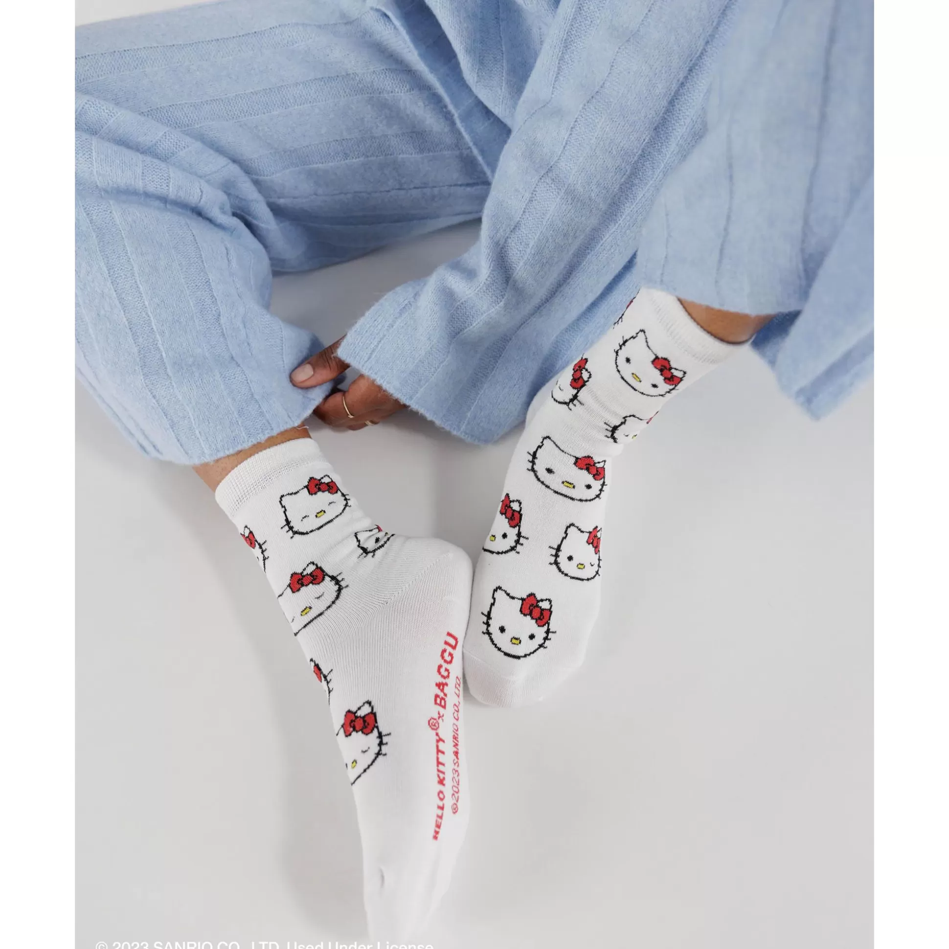 Hello Kitty X Baggu Crew Sock (Snow)^Baggu Corporation Best Sale