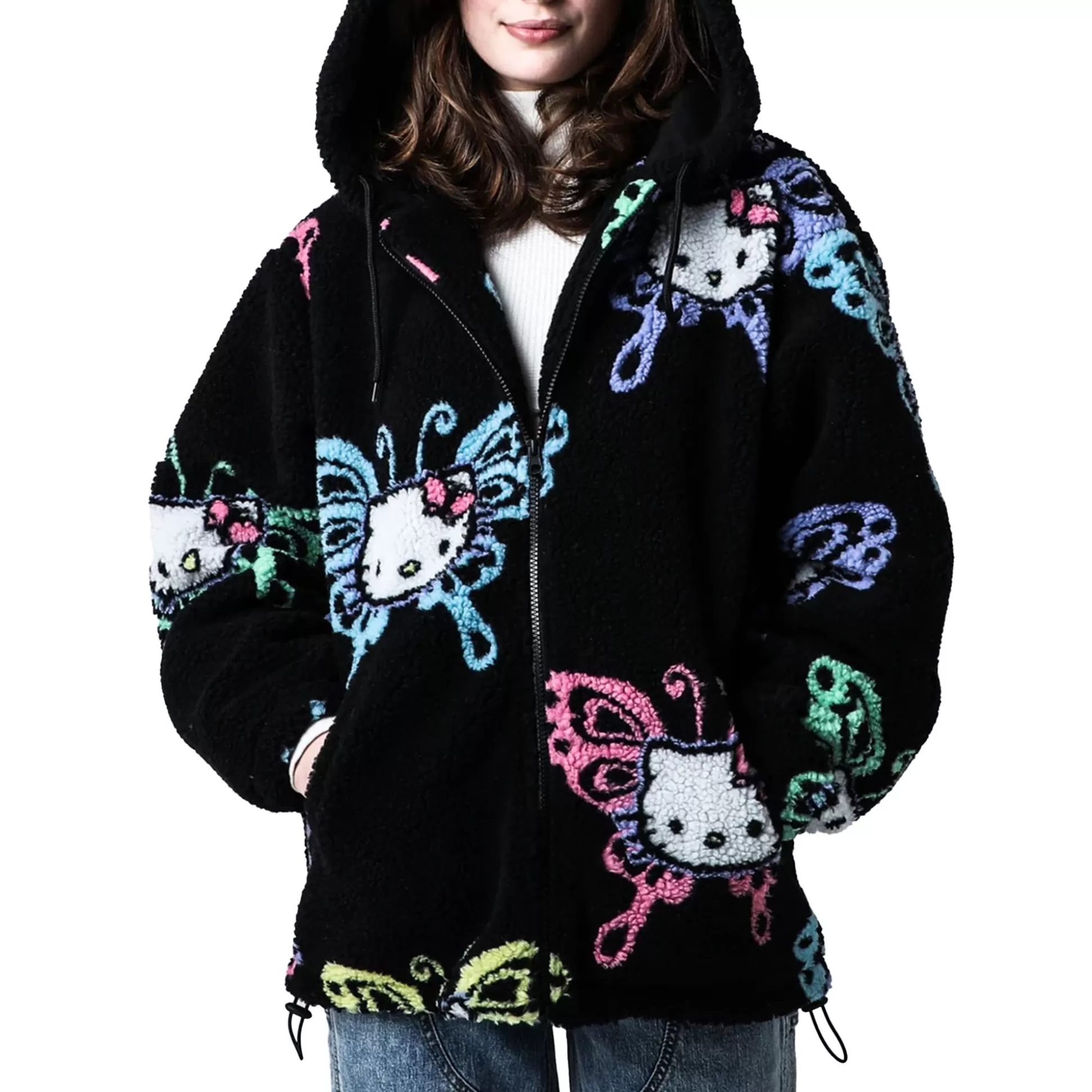 Hello Kitty X Dumbgood Butterfly Sherpa Hoodie^BIOWORLD Store