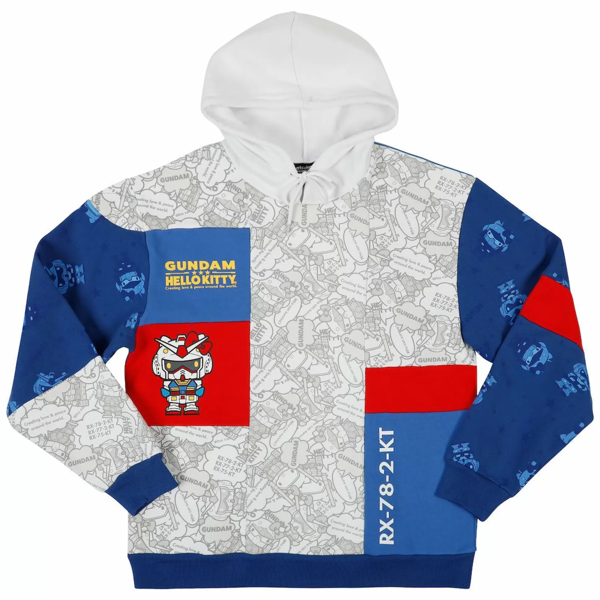 Hello Kitty X Gundam Colorblock Hoodie^BIOWORLD New