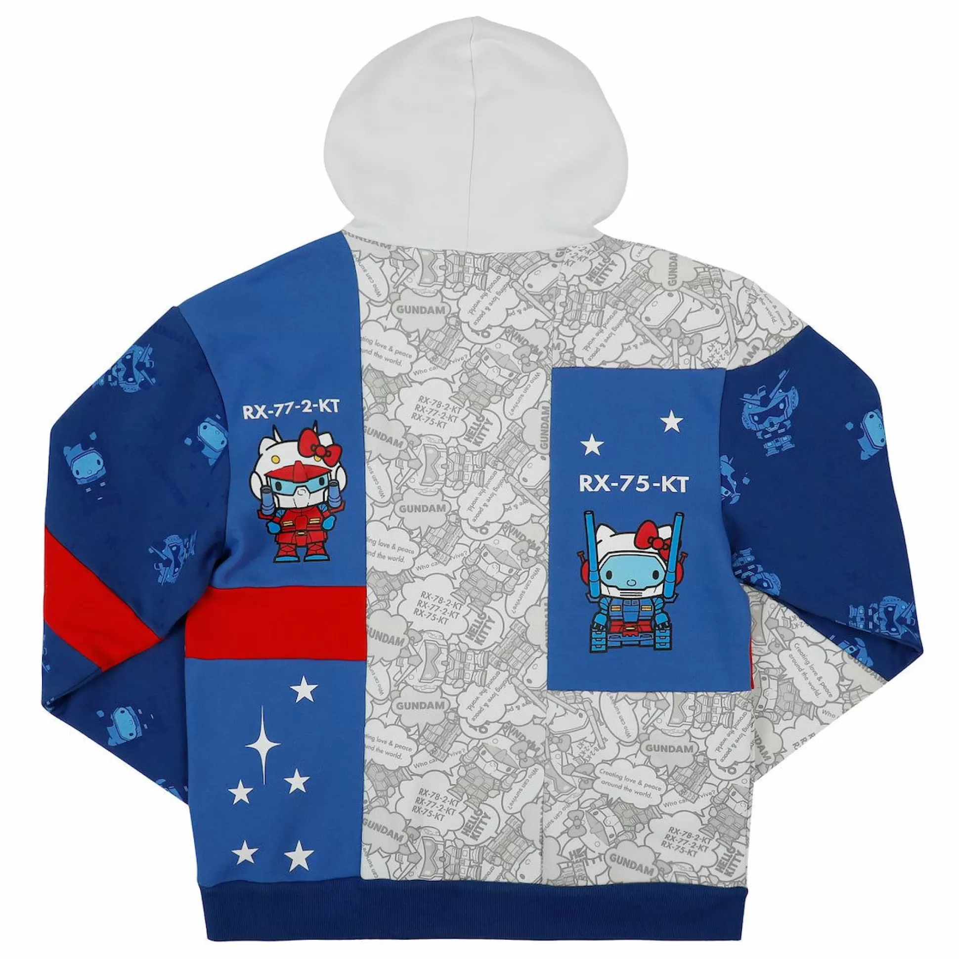 Hello Kitty X Gundam Colorblock Hoodie^BIOWORLD New