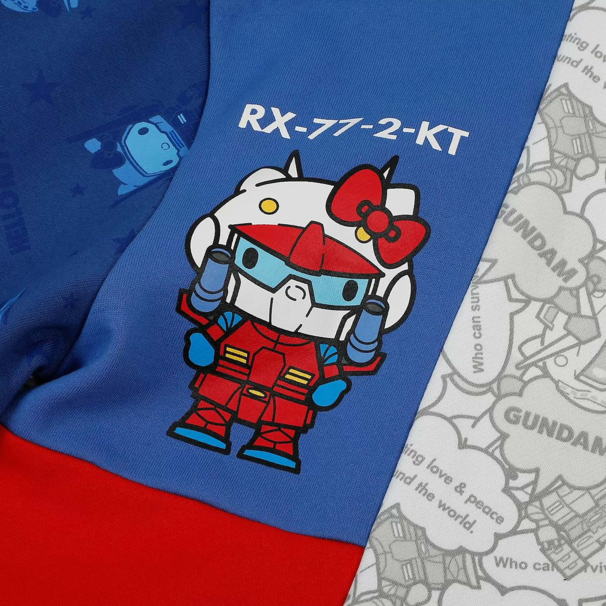 Hello Kitty X Gundam Colorblock Hoodie^BIOWORLD New