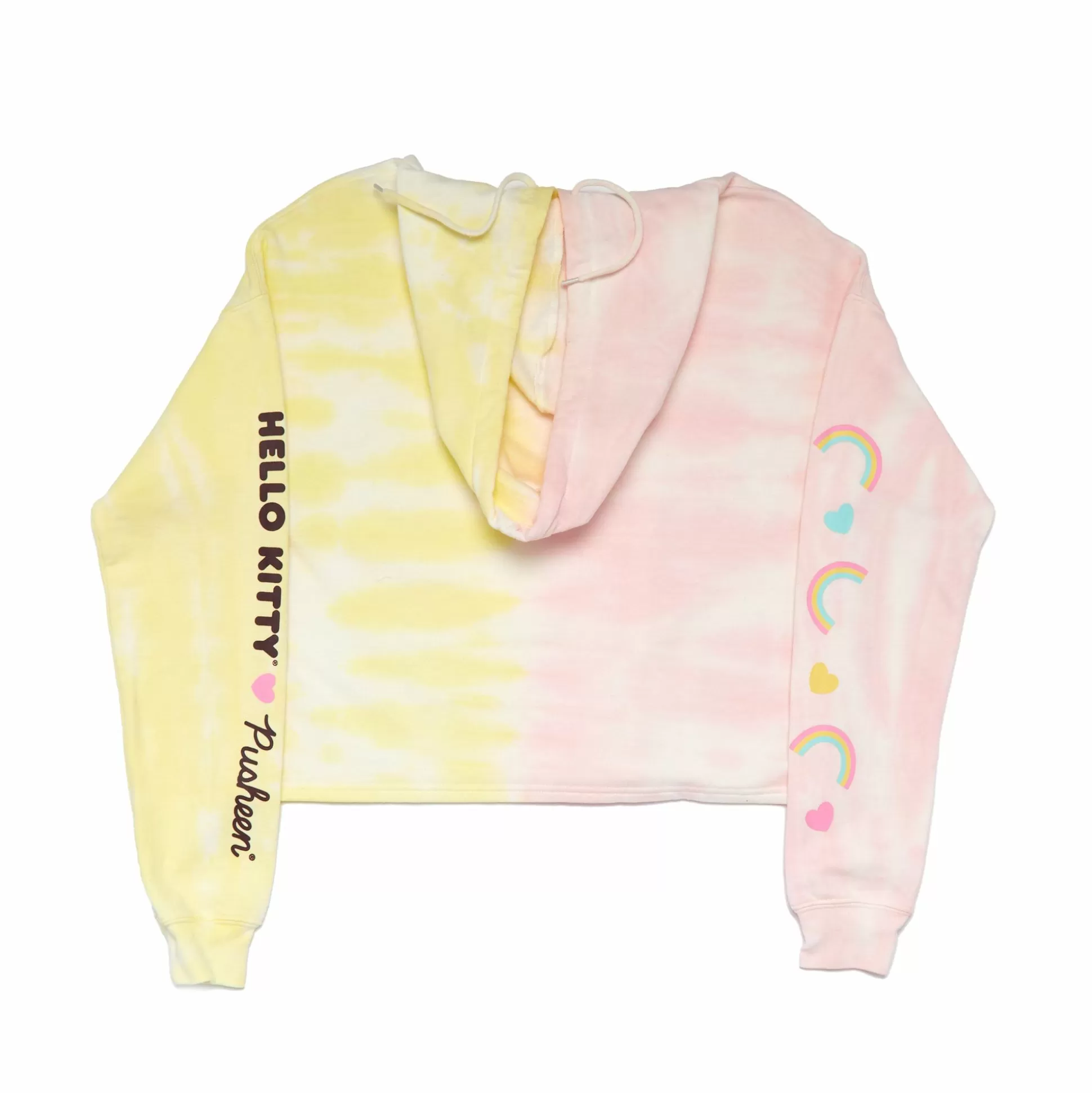 Hello Kitty X Pusheen Rainbow Split Tie-Dye Crop Hoodie^Hybrid Apparel Best