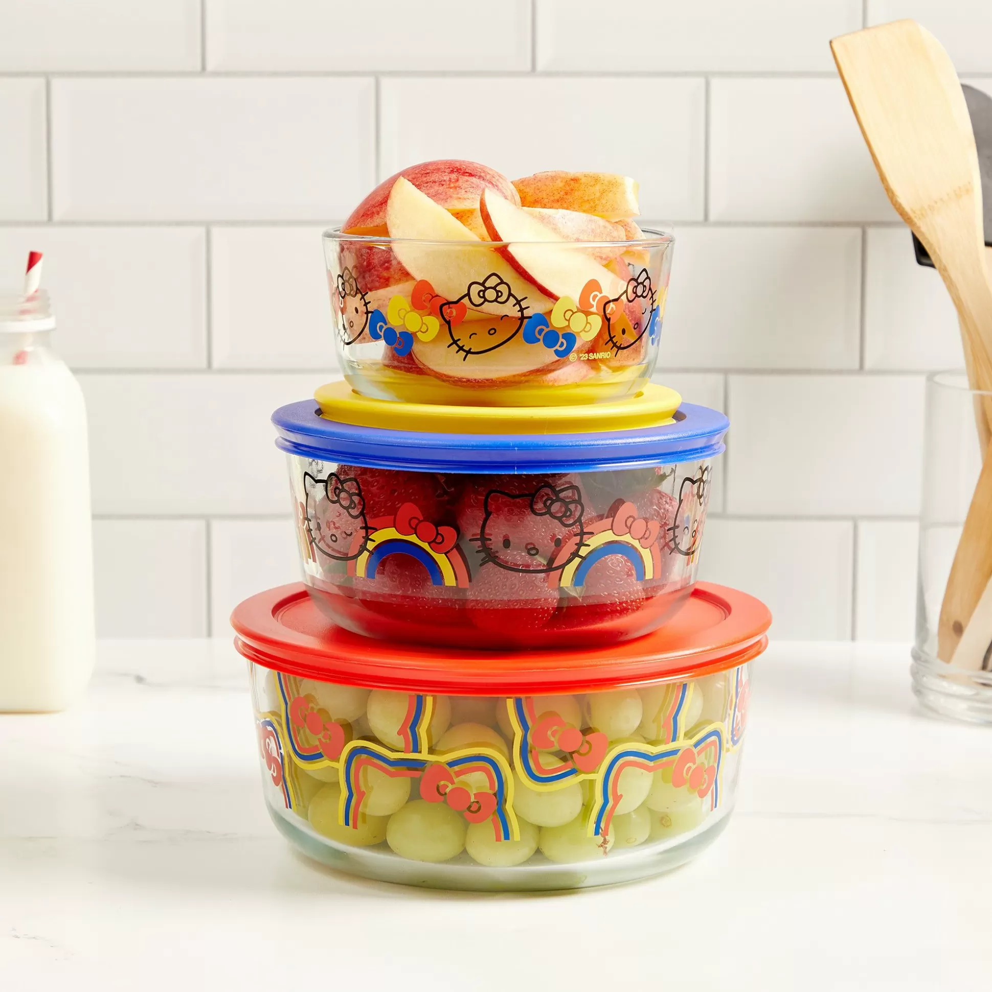 Hello Kitty X Pyrex Cheerful Vibes Glass Storage Containers (Set Of 3)^Instant Brands Online