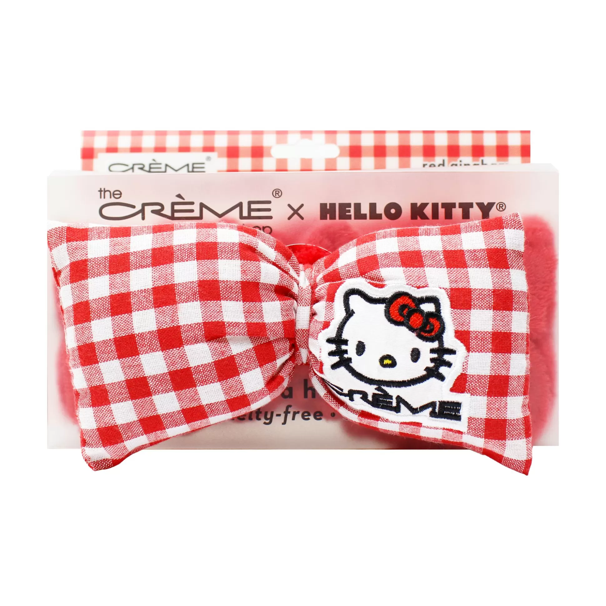 Hello Kitty X The Cr Me Plush Spa Teddy Headyband (Red Gingham)^The Crème Shop Clearance