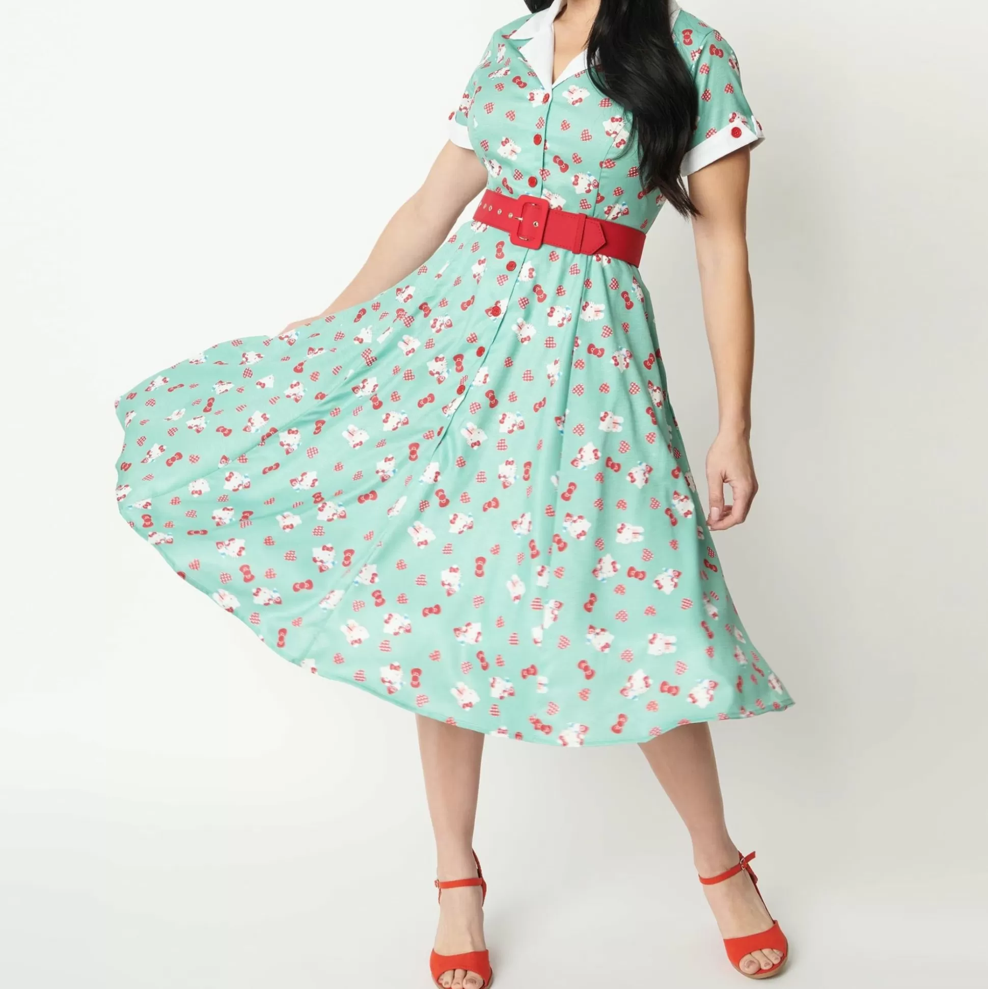 Hello Kitty X Swing Dress (Mint)^Unique Vintage Sale