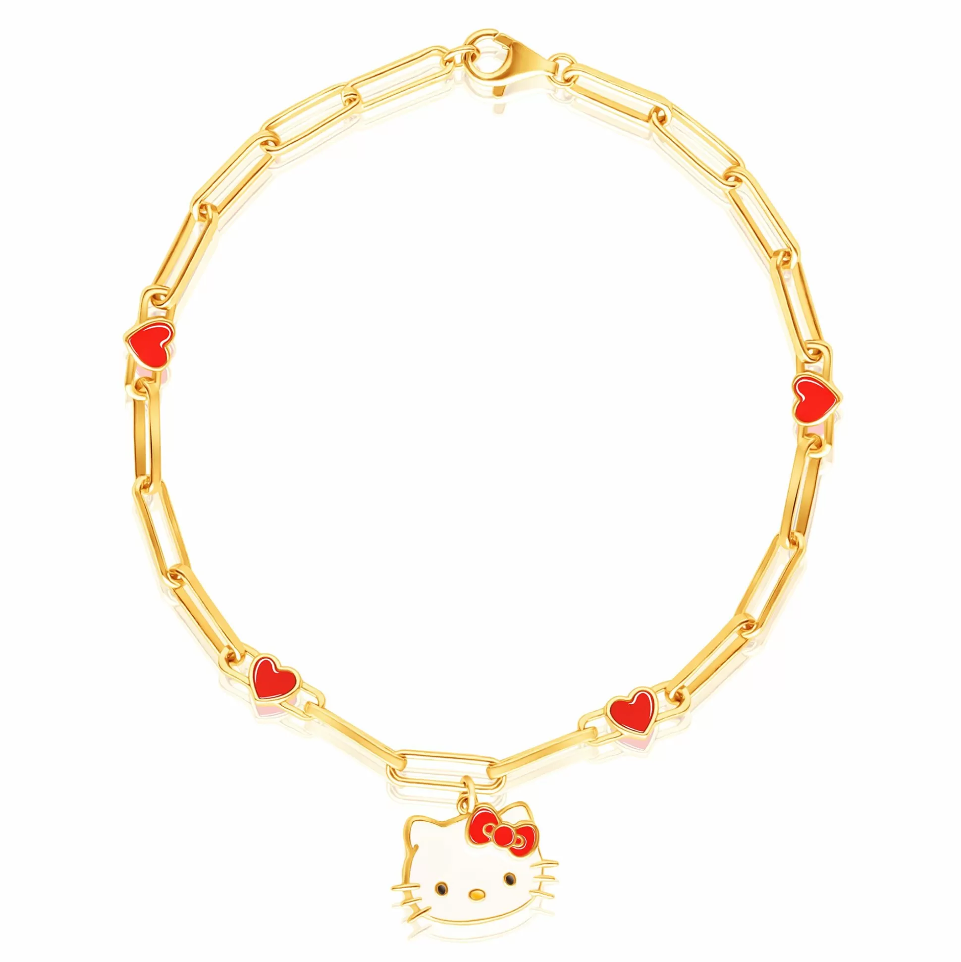 Hello Kitty Yellow Gold Paperclip Bracelet^JACMEL JEWELRY INC Discount