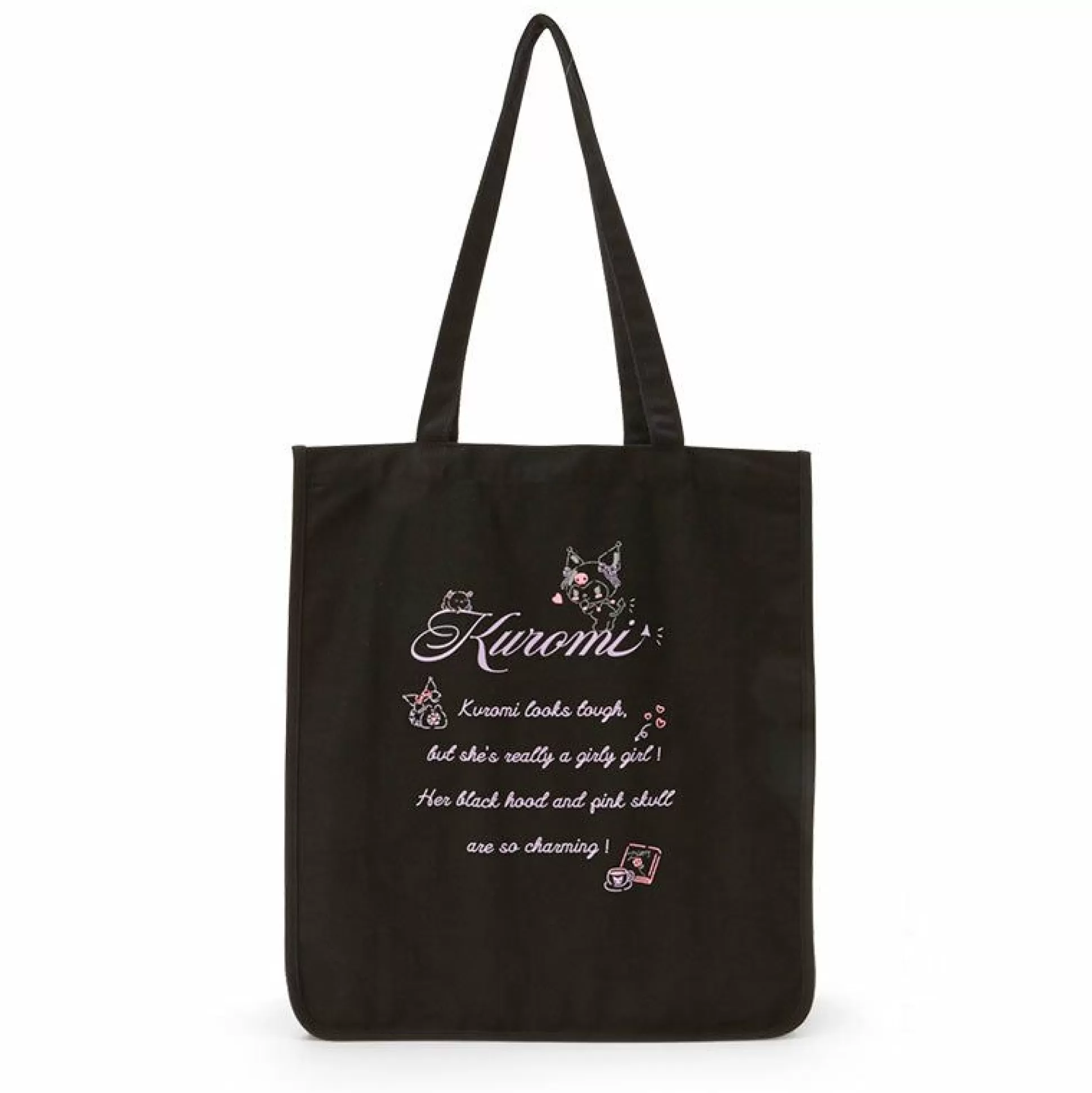 Kuromi Canvas Easy Tote Bag (Black)^Japan Original Clearance