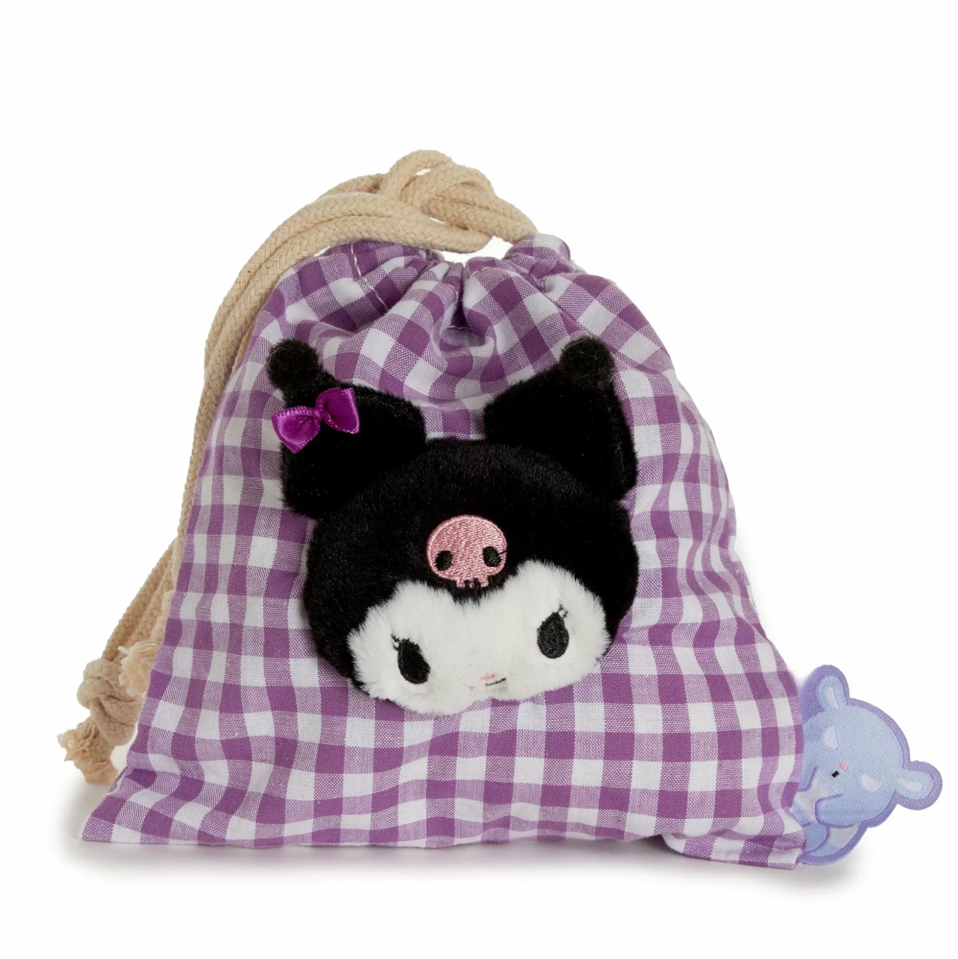 Kuromi Drawstring Pouch (Gingham Cafe Series)^NAKAJIMA CORPORATION Outlet