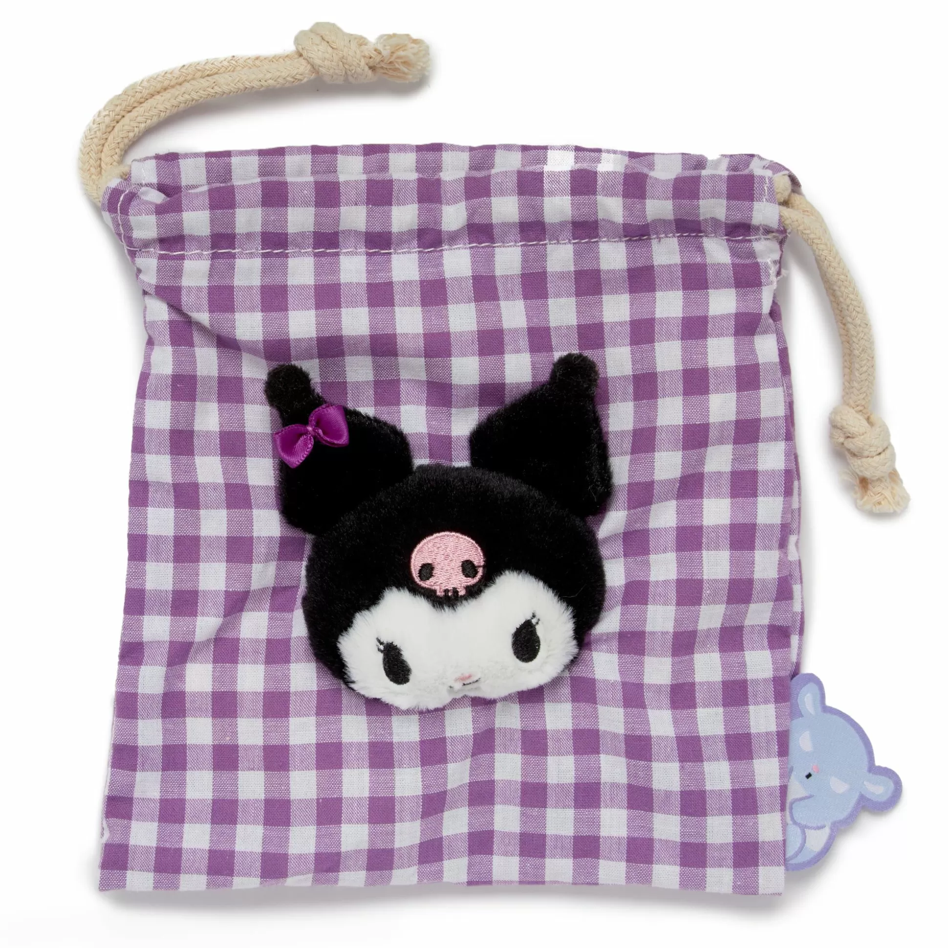 Kuromi Drawstring Pouch (Gingham Cafe Series)^NAKAJIMA CORPORATION Outlet