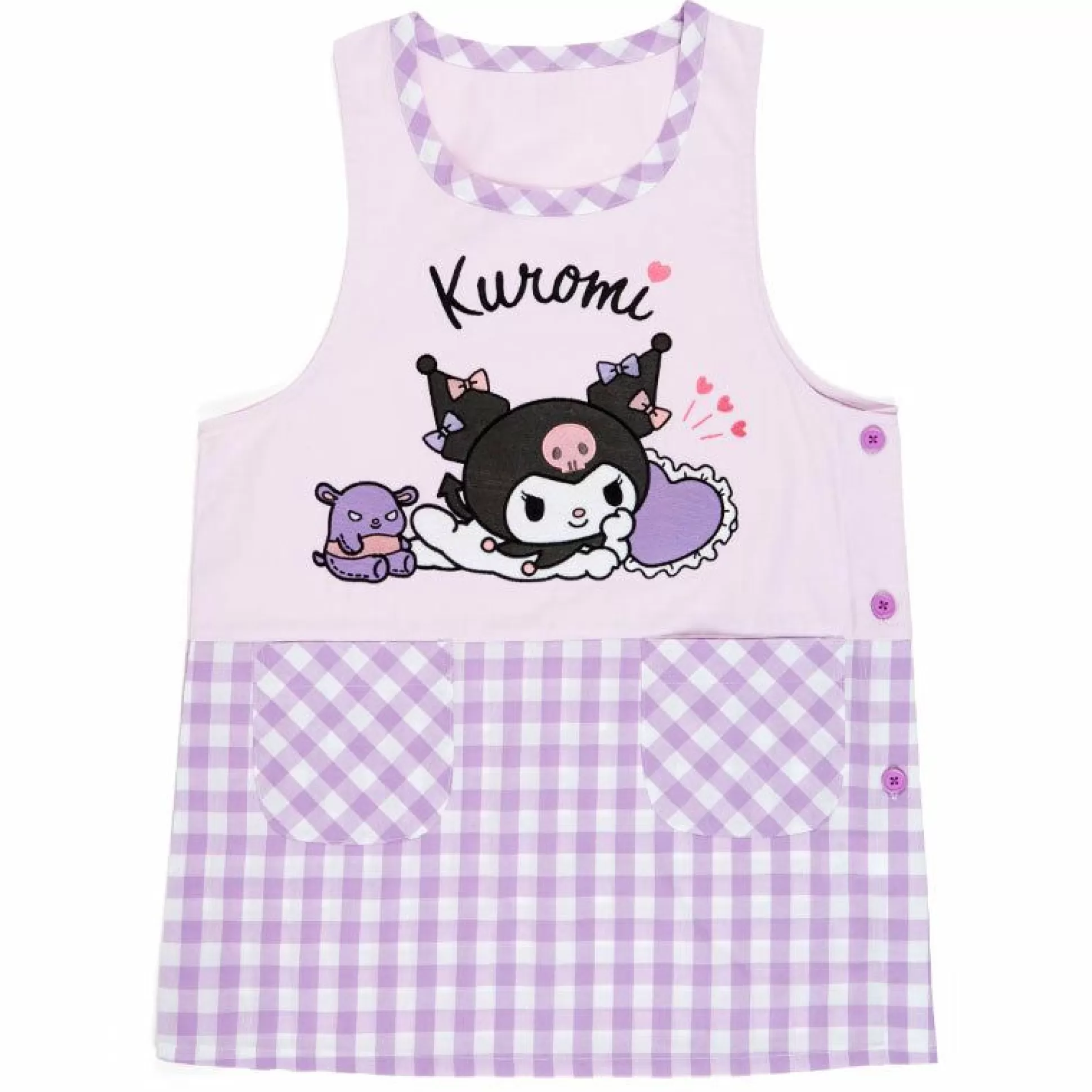 Kuromi Gingham Pinafore Apron^Japan Original Outlet