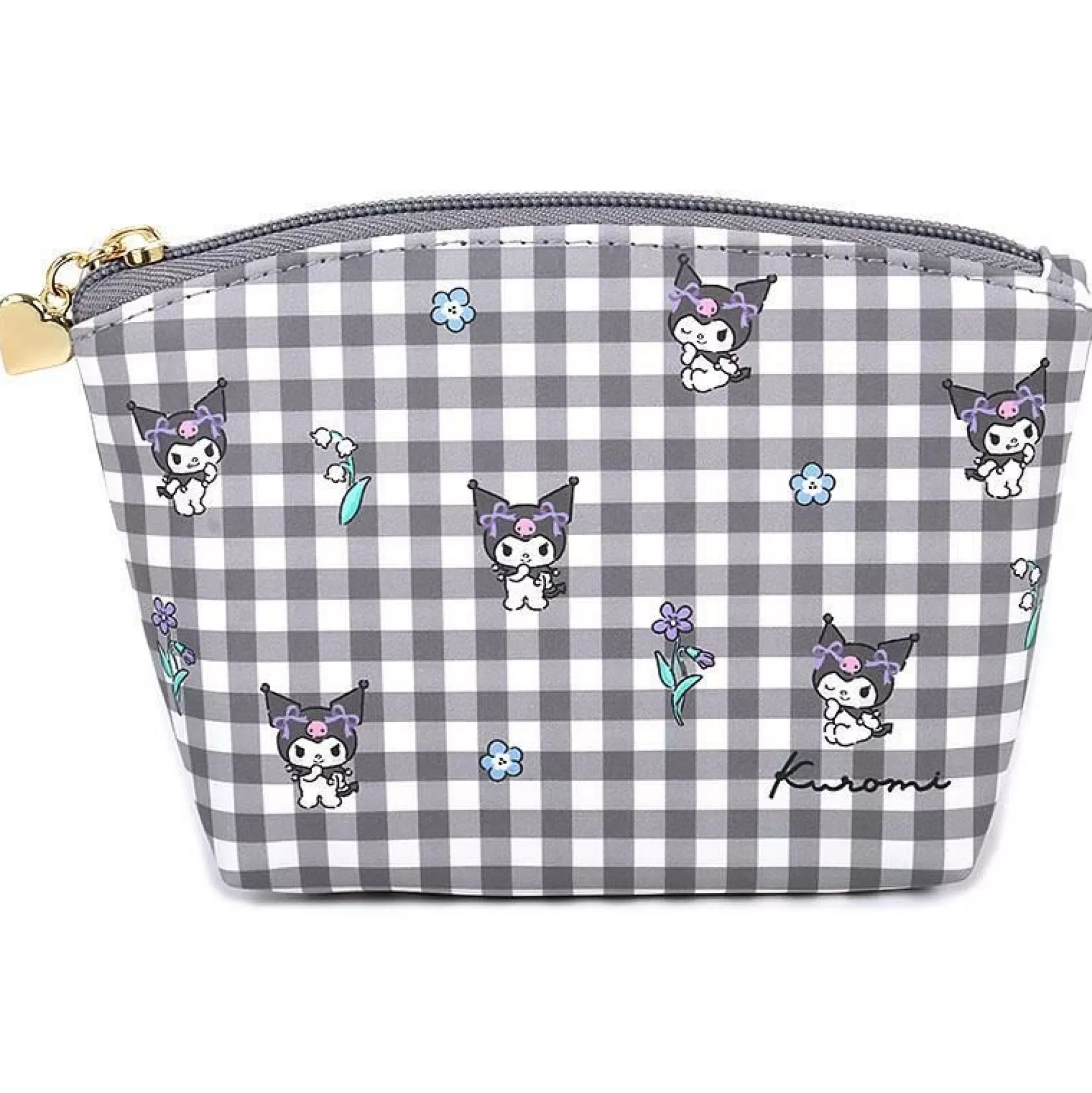 Kuromi Gingham Zipper Pouch^Japan Original Hot