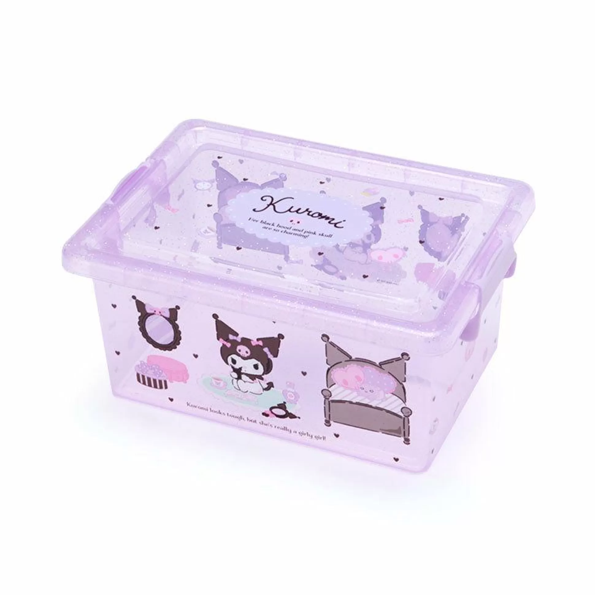 Kuromi Glitter Snap Storage Box^Japan Original Store