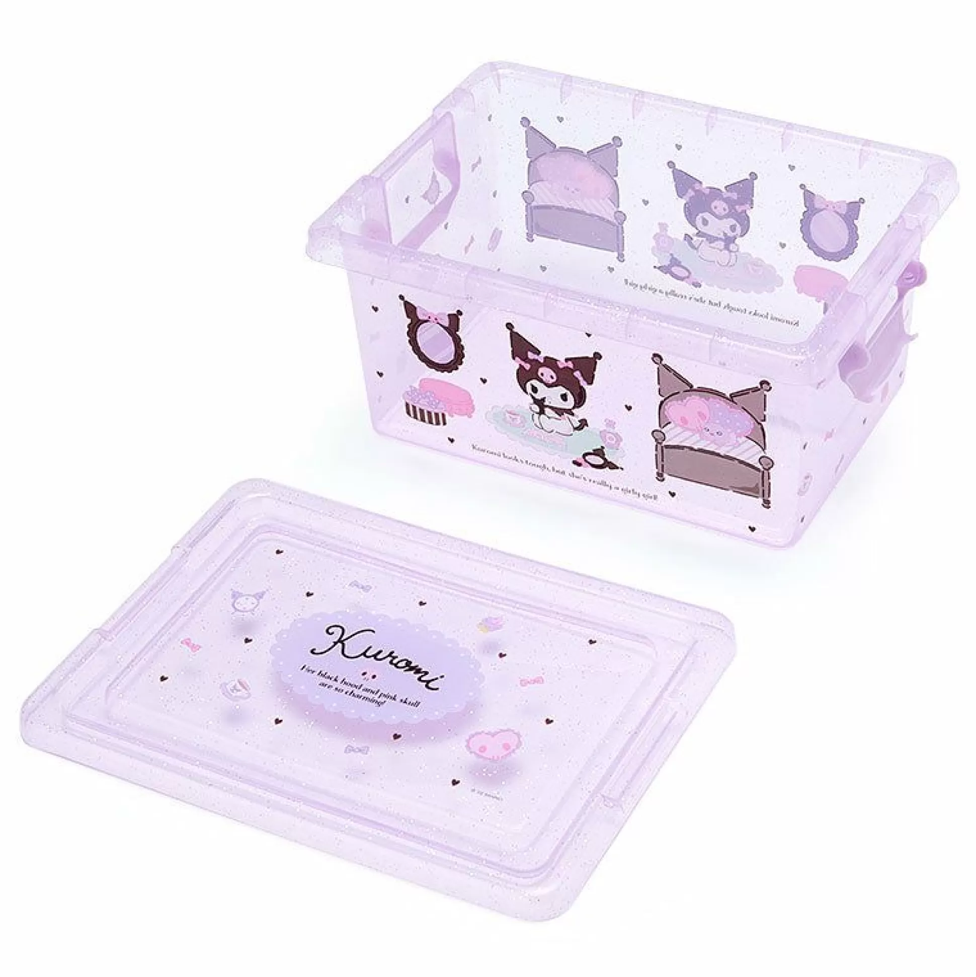 Kuromi Glitter Snap Storage Box^Japan Original Store