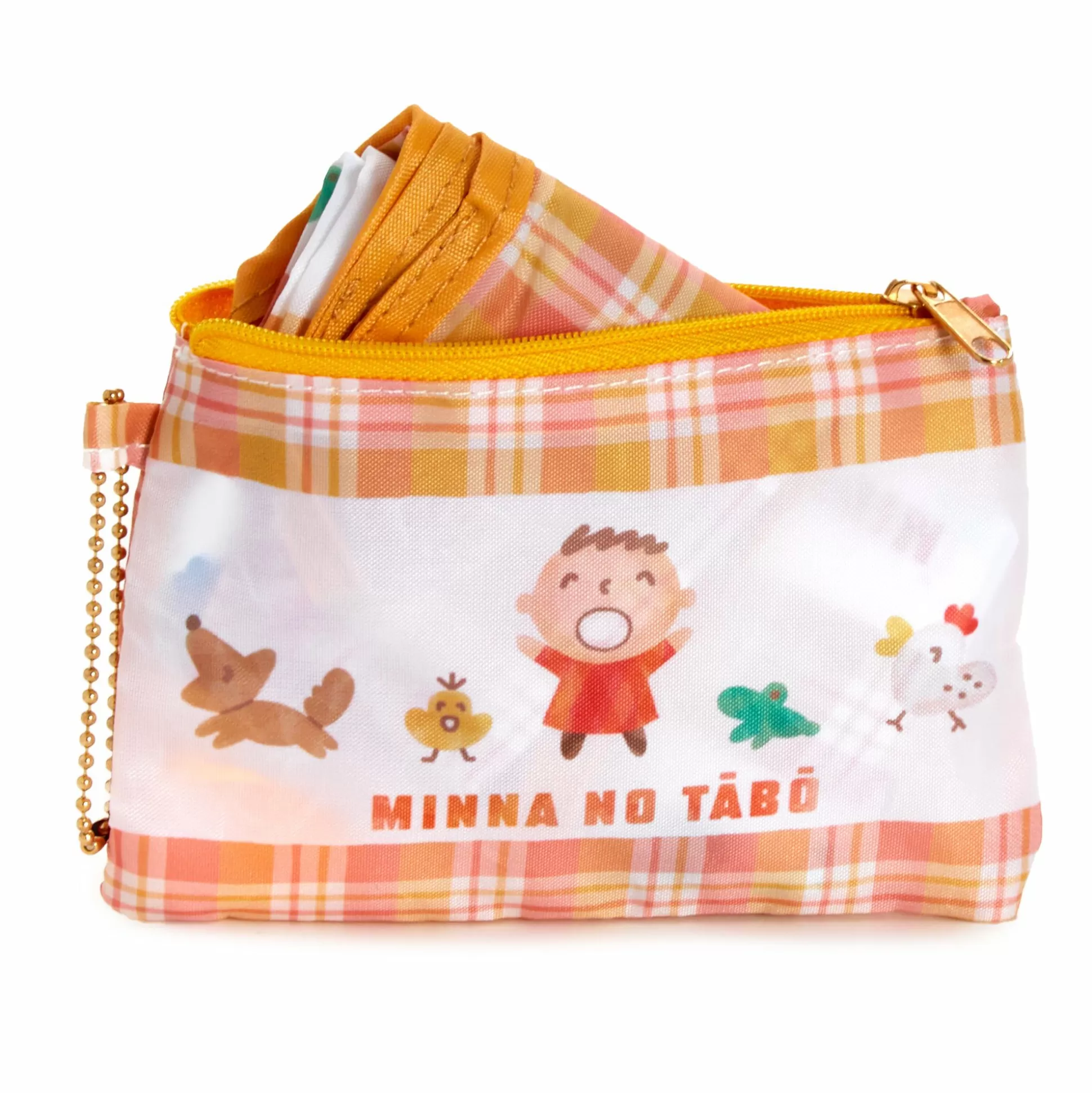 Minna No Tabo Reusable Tote (Orange Plaid Series)^Global Original Store