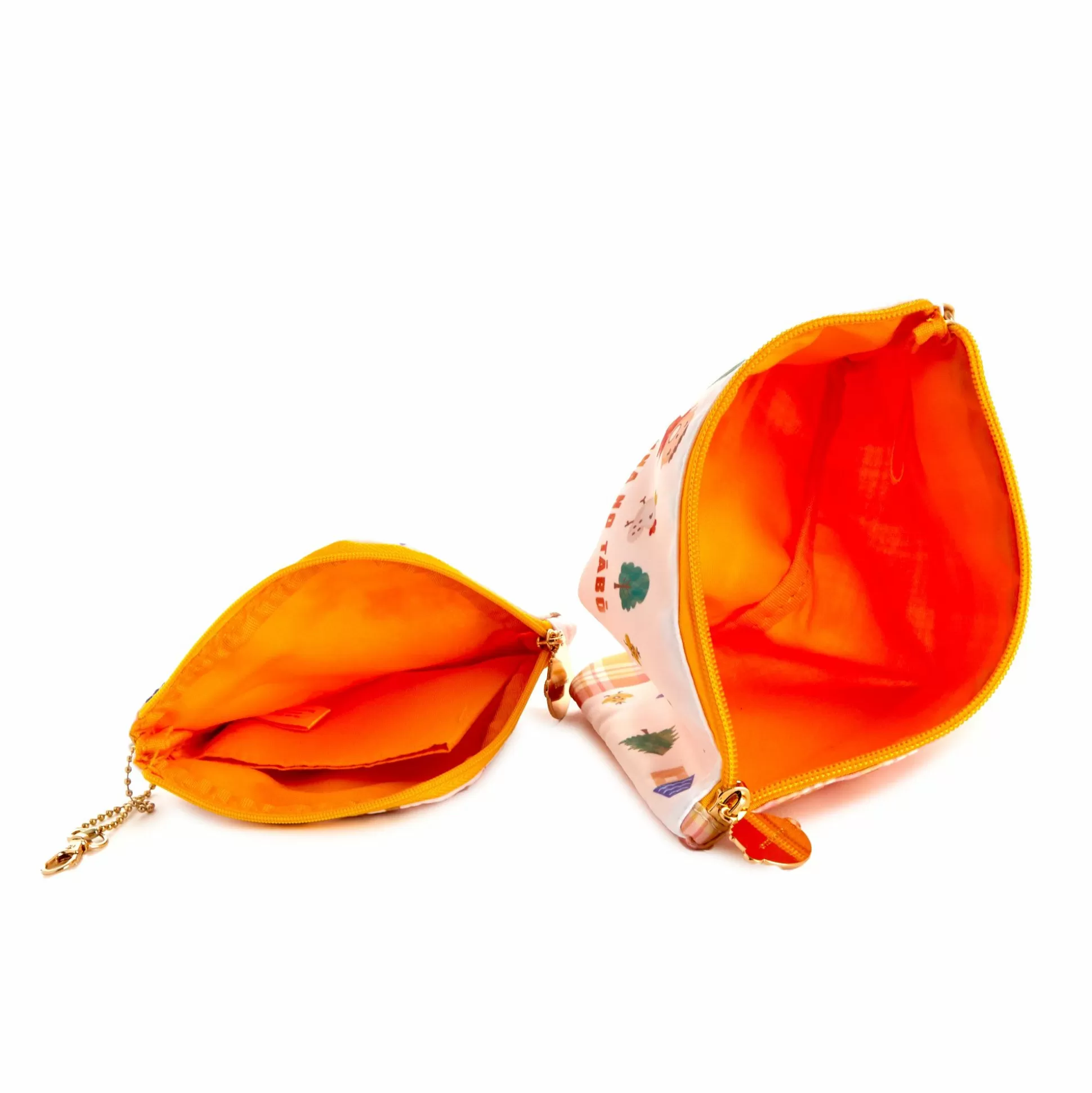Minna No Tabo Zipper Pouch Set (Orange Plaid Series)^Global Original Flash Sale