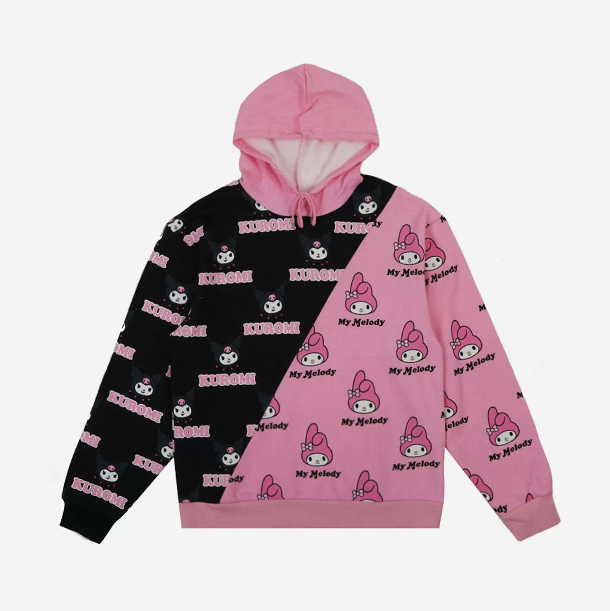 My Melody & Kuromi X Dumbgood Pattern Split Hoodie^BIOWORLD Online