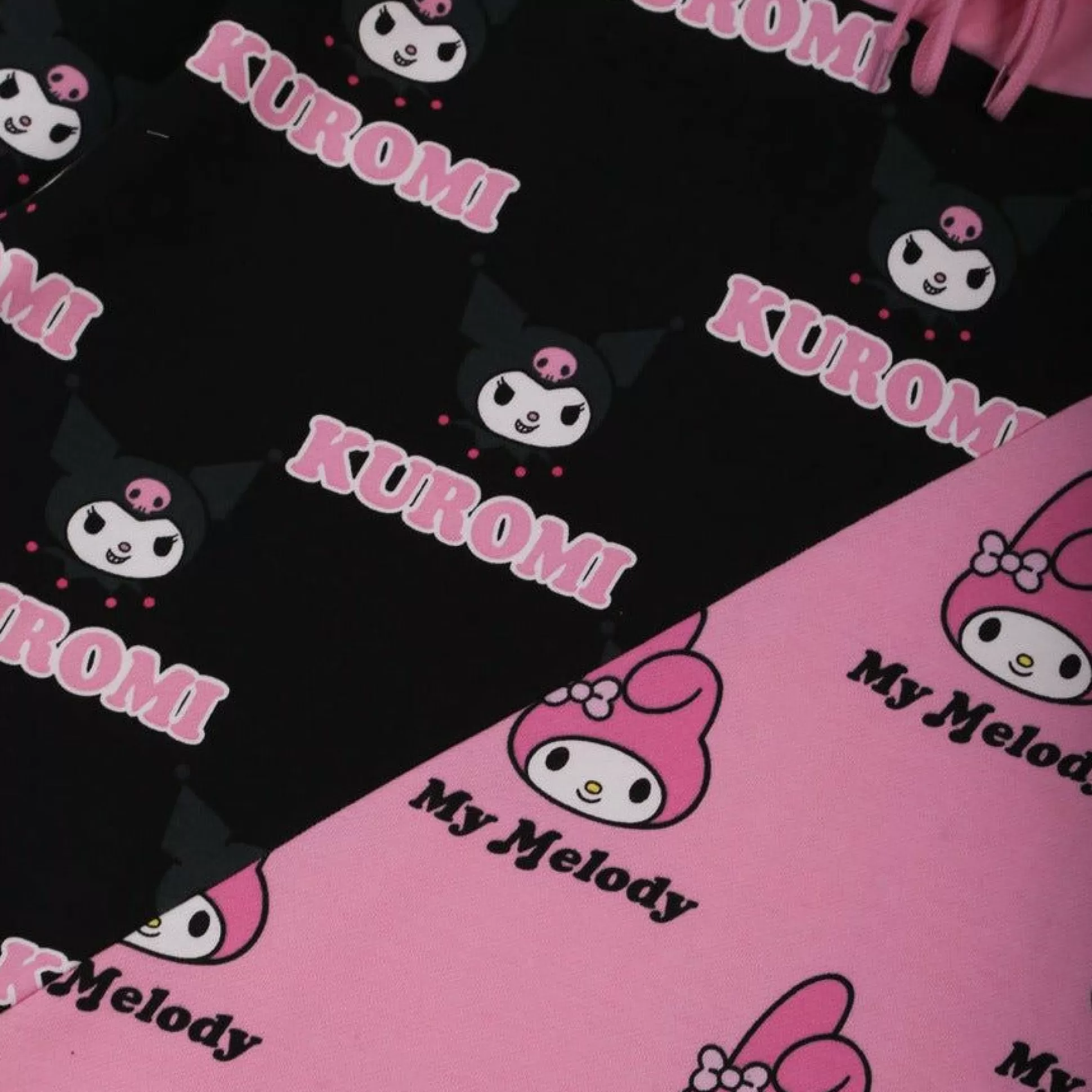 My Melody & Kuromi X Dumbgood Pattern Split Hoodie^BIOWORLD Online