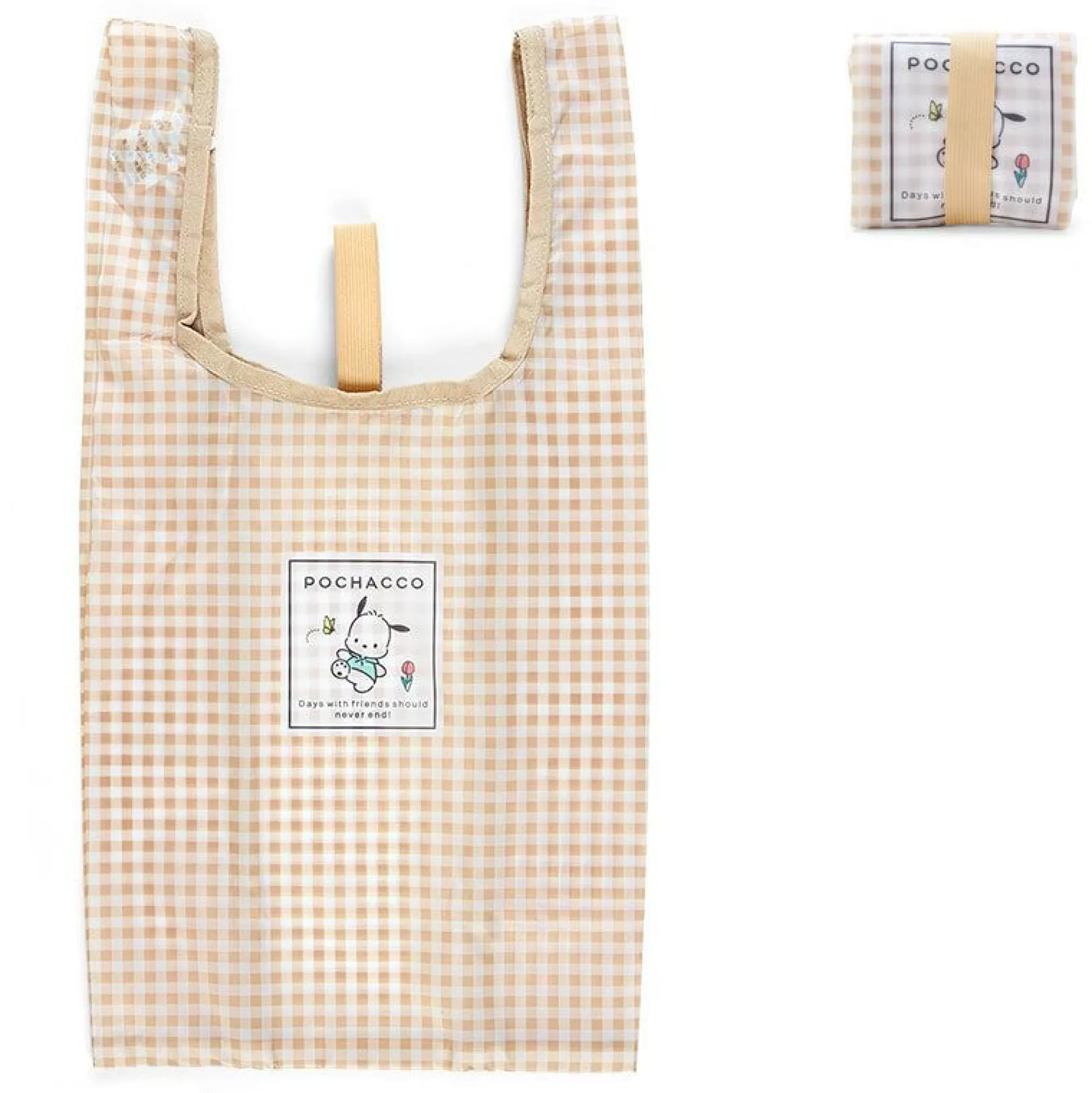 Pochacco Gingham Reusable Tote Bag^Japan Original Cheap