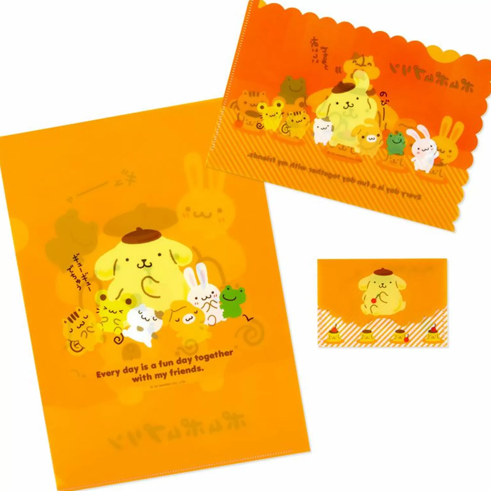 Pompompurin Clear File Folder Set Of 3 (Team Pudding Series)^Japan Original Clearance