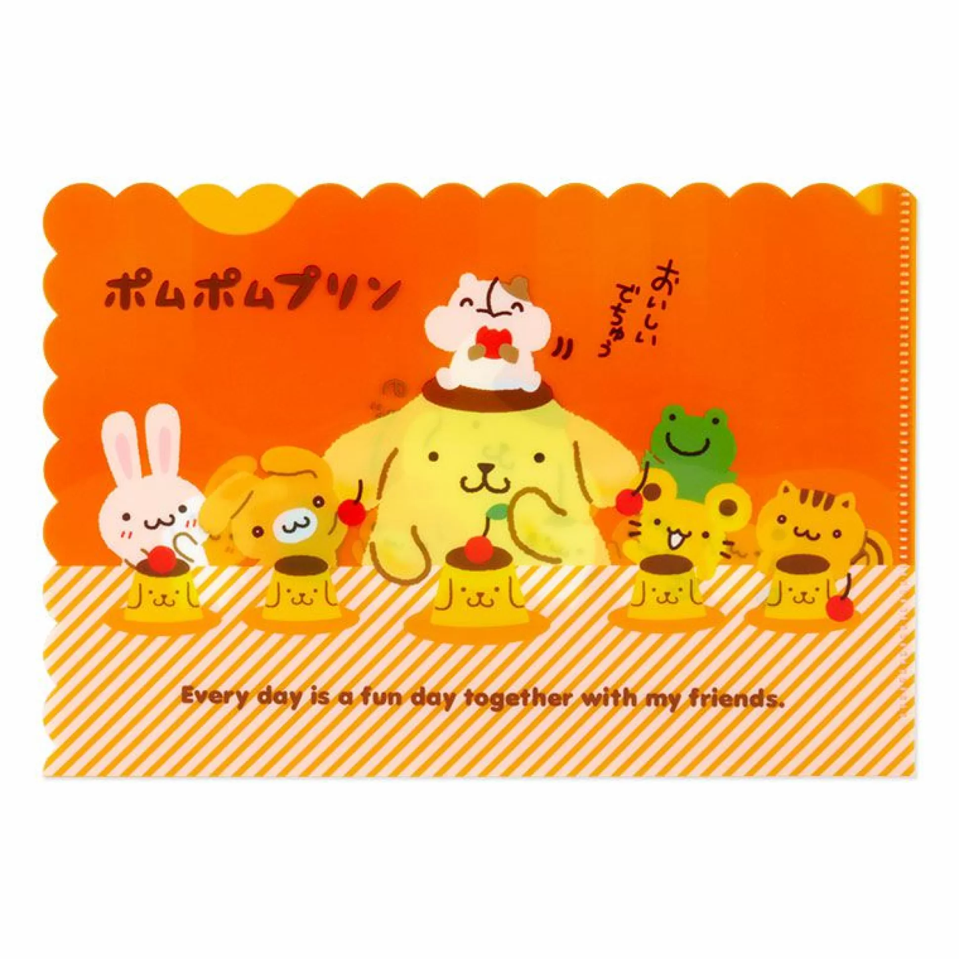 Pompompurin Clear File Folder Set Of 3 (Team Pudding Series)^Japan Original Clearance