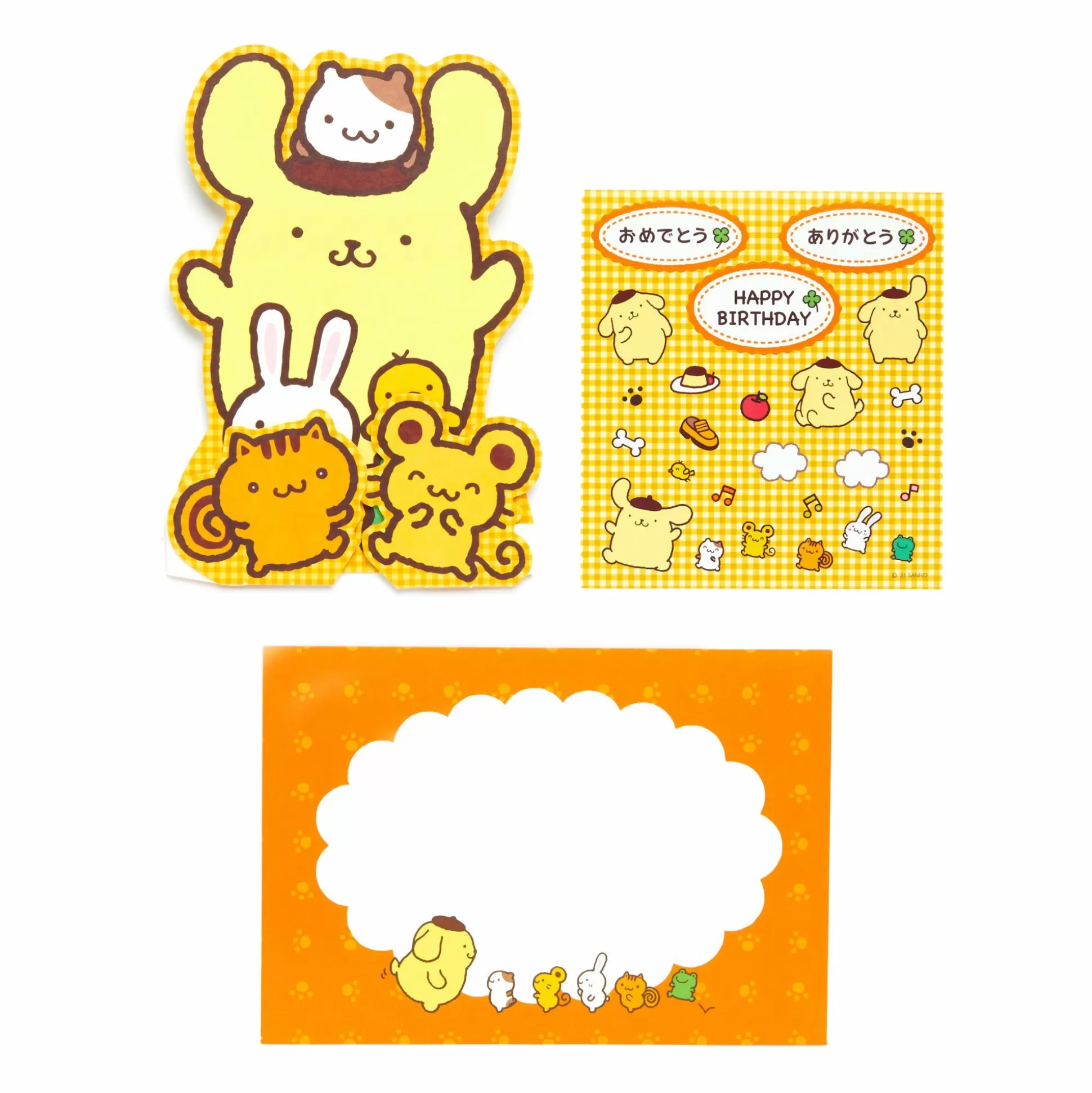 Pompompurin Stickers And Greeting Card^Japan Original Clearance